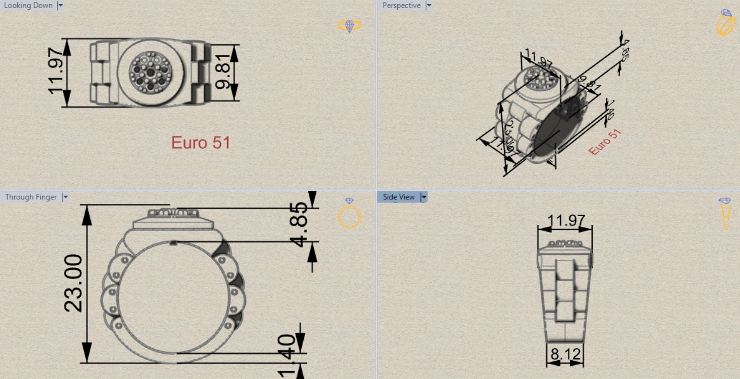 Luxury man stl Rolex design diamond ring model ror0047 3D print model_16