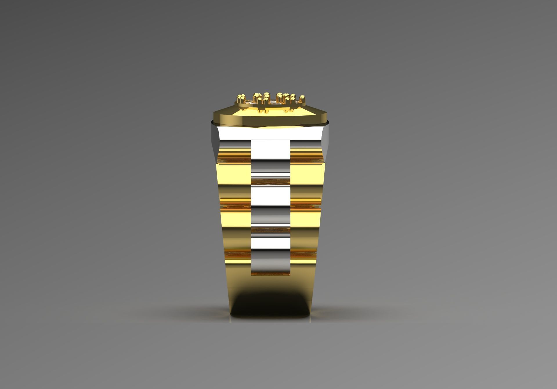 Luxury man stl Rolex design diamond ring model ror0047 3D print model_1