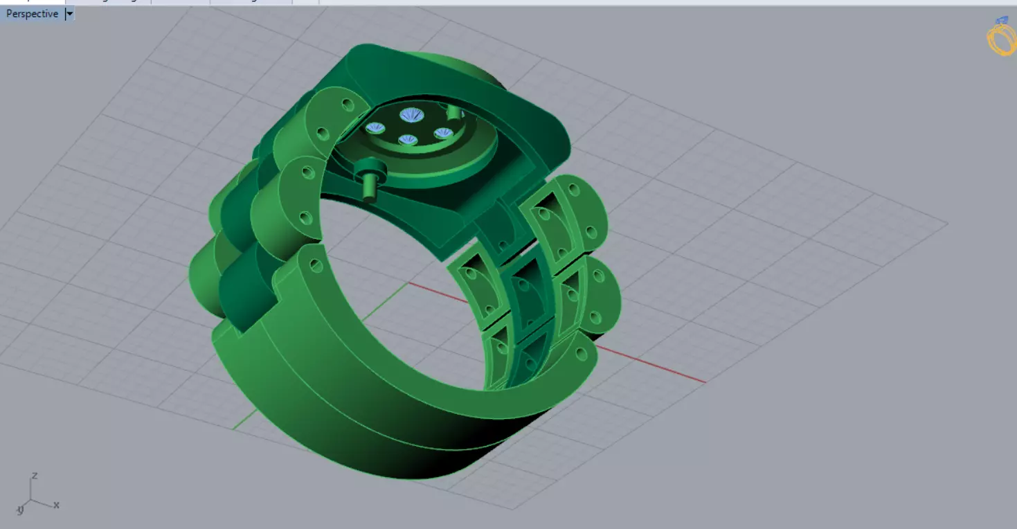 Luxury man stl Rolex design diamond ring model ror0047 3D print model_17