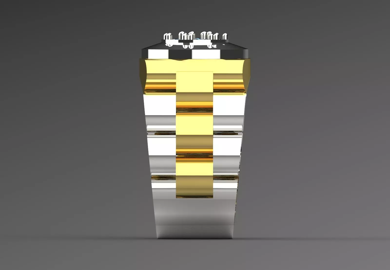 Luxury man stl Rolex design diamond ring model ror0047 3D print model_22