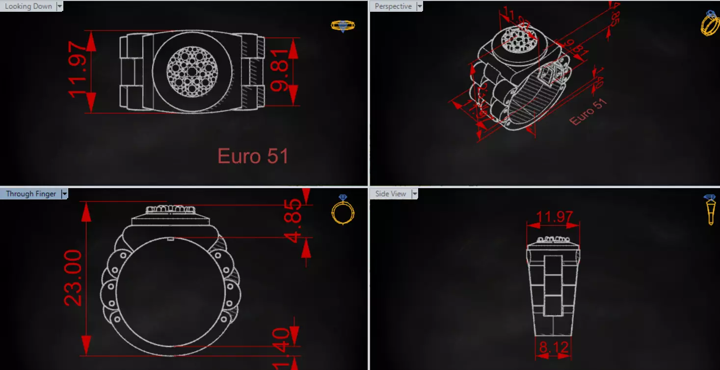 Luxury man stl Rolex design diamond ring model ror0047 3D print model_19