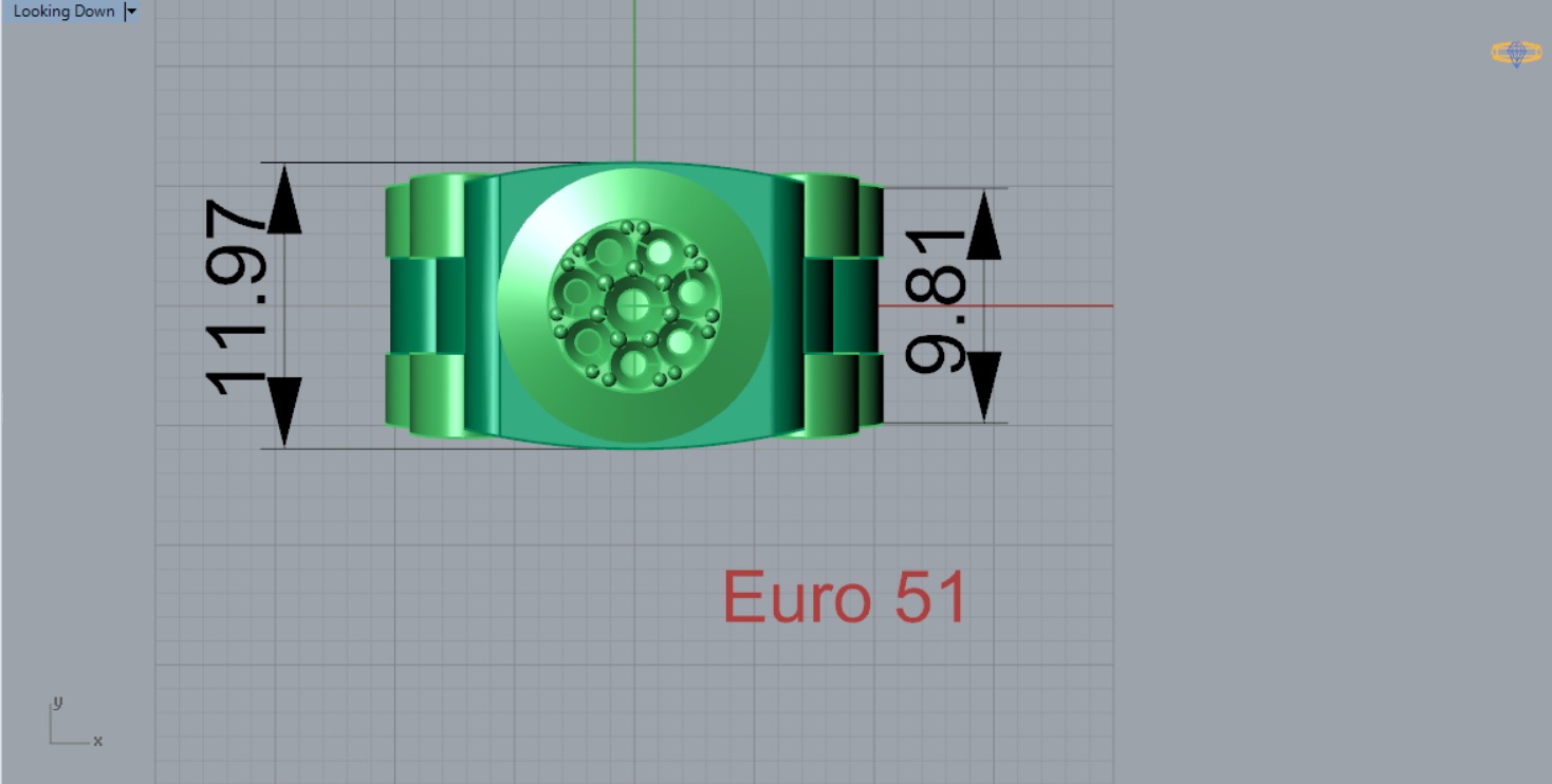 Luxury man stl Rolex design diamond ring model ror0047 3D print model_10