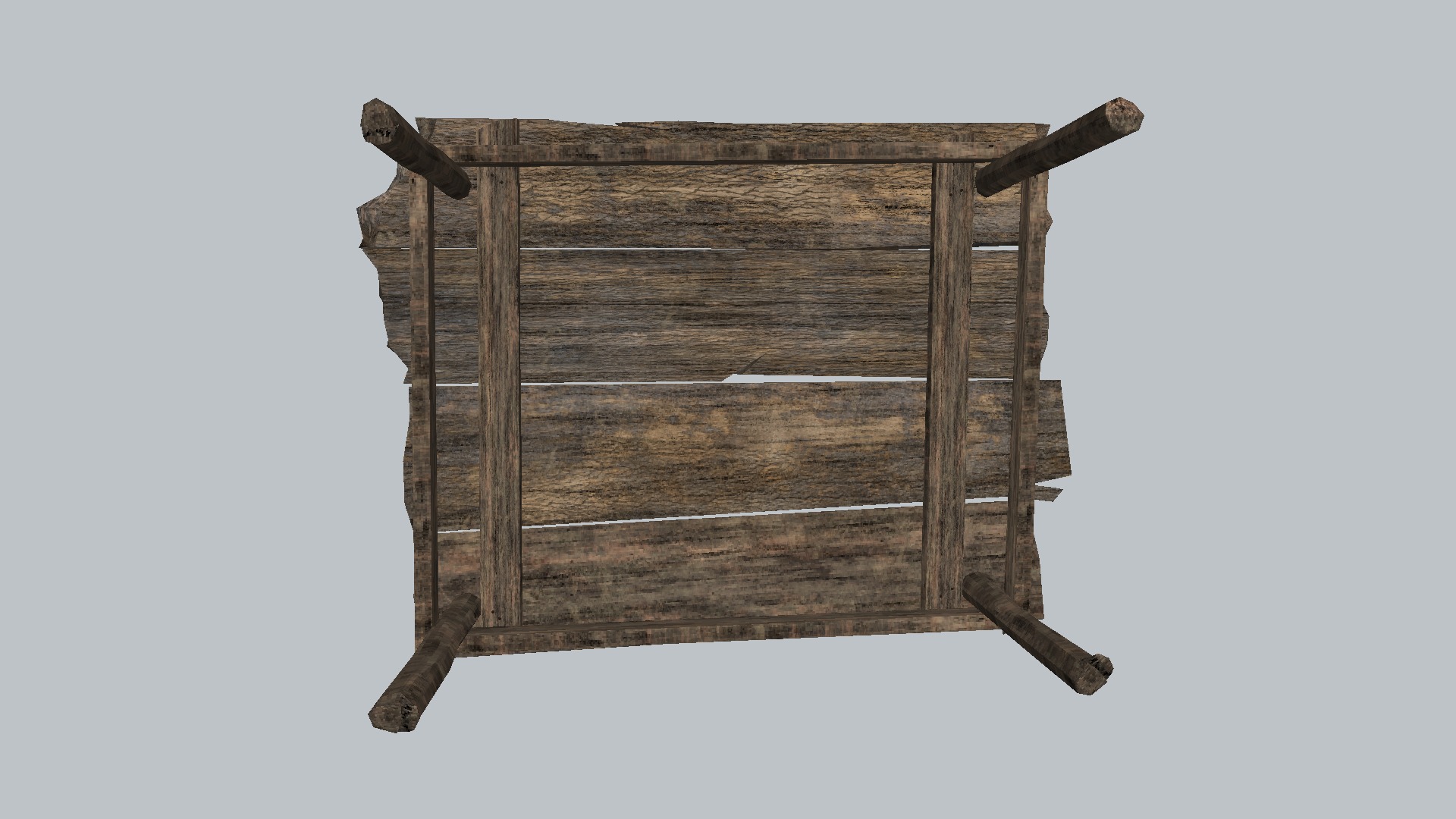 Old Wooden Table 3D model_5