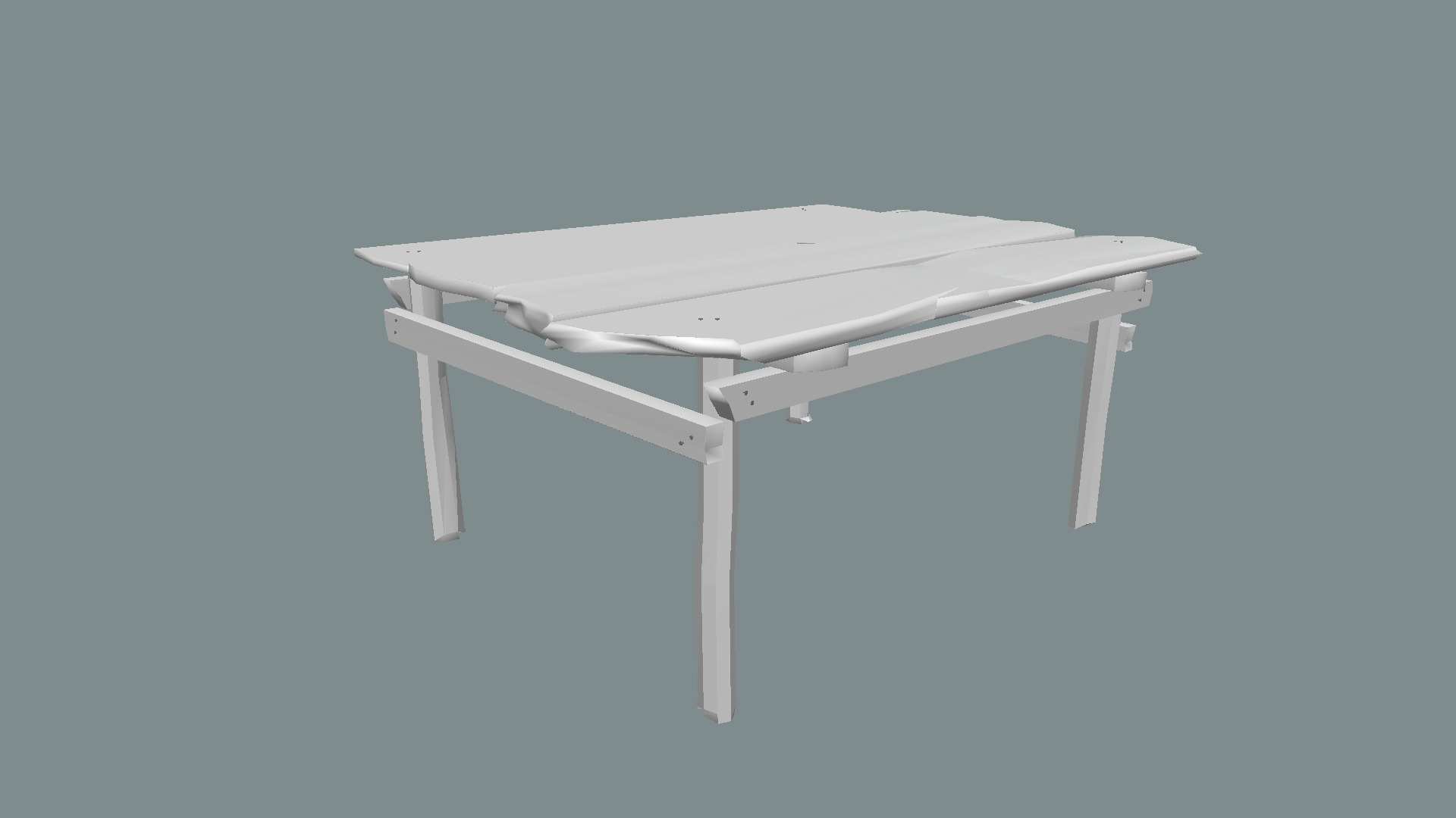 Old Wooden Table 3D model_6