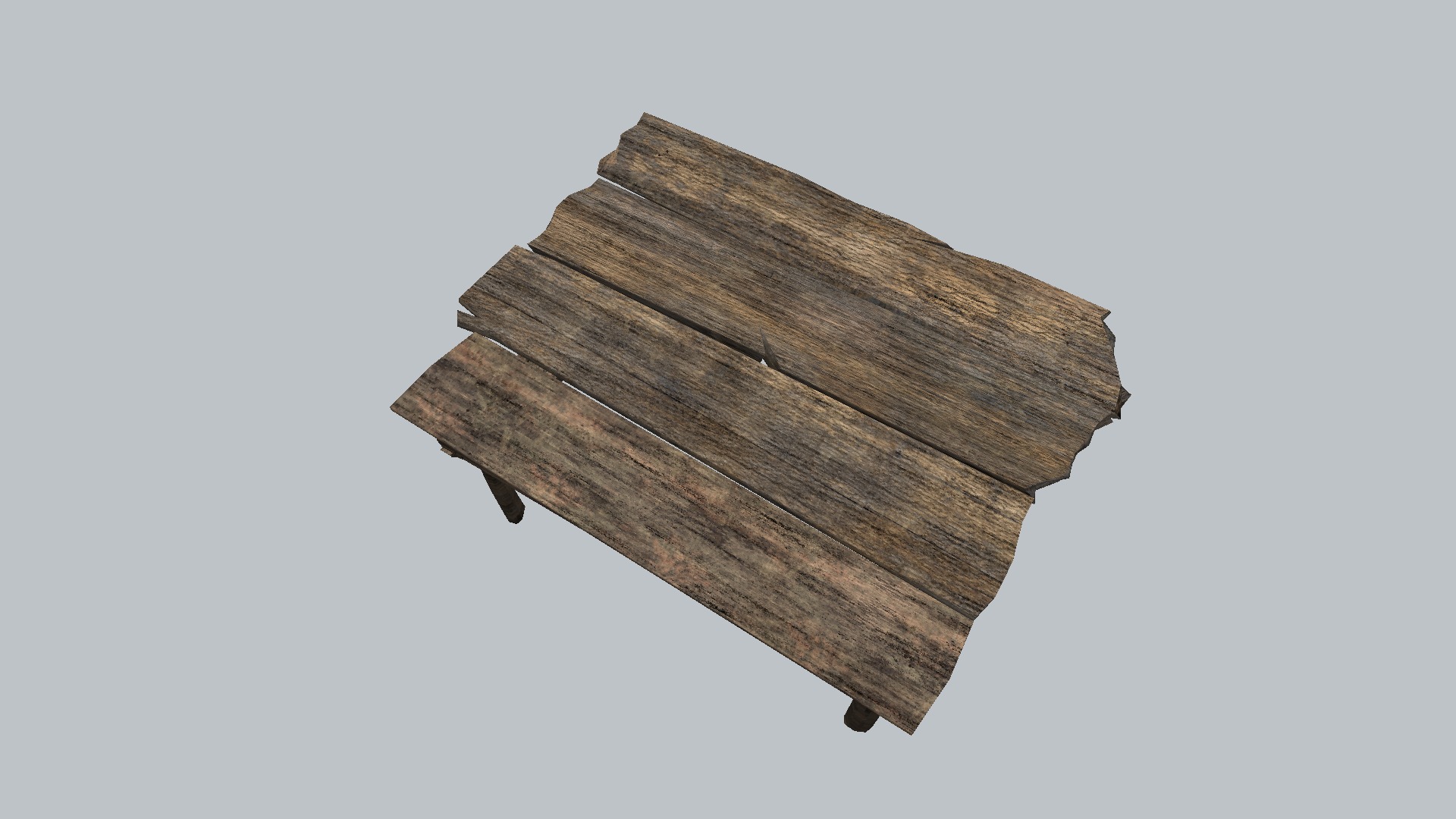 Old Wooden Table 3D model_1