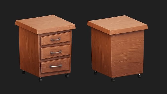 bedside table Low-poly 3D model