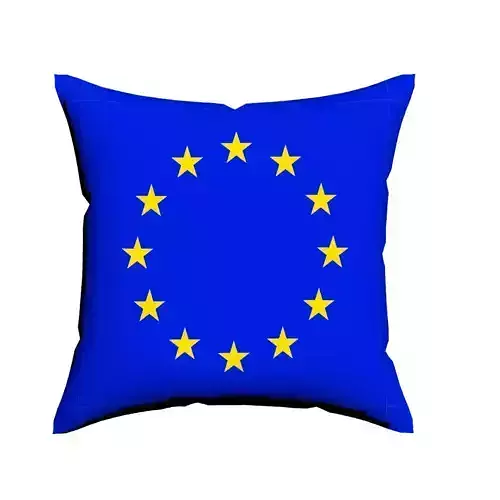 EU Flag on square cotton Pillow