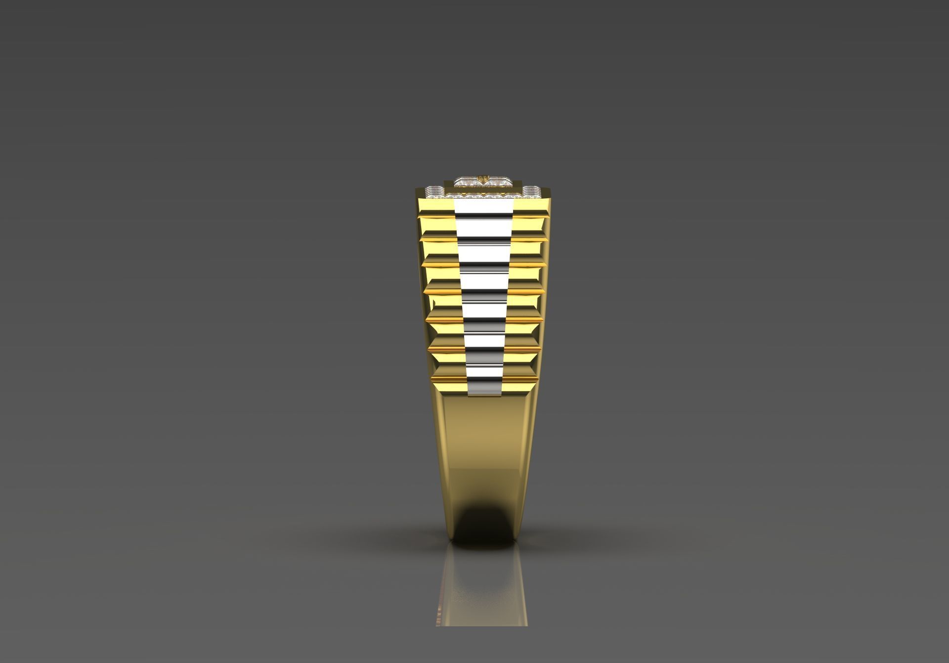 Luxury man Rolex design diamond ring model ror0048 3D print model_2