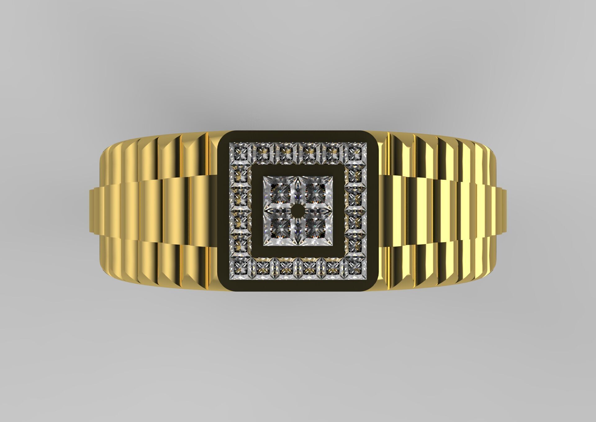 Luxury man Rolex design diamond ring model ror0048 3D print model_20