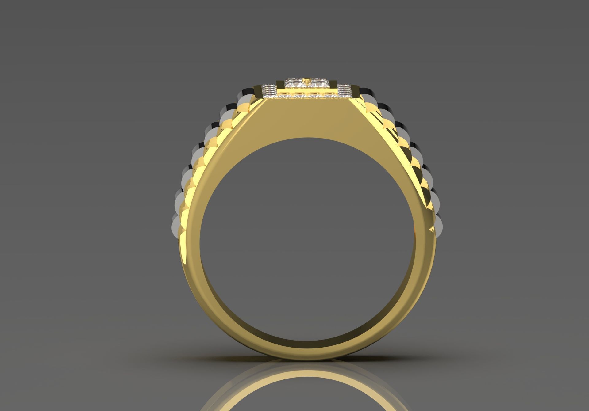 Luxury man Rolex design diamond ring model ror0048 3D print model_1