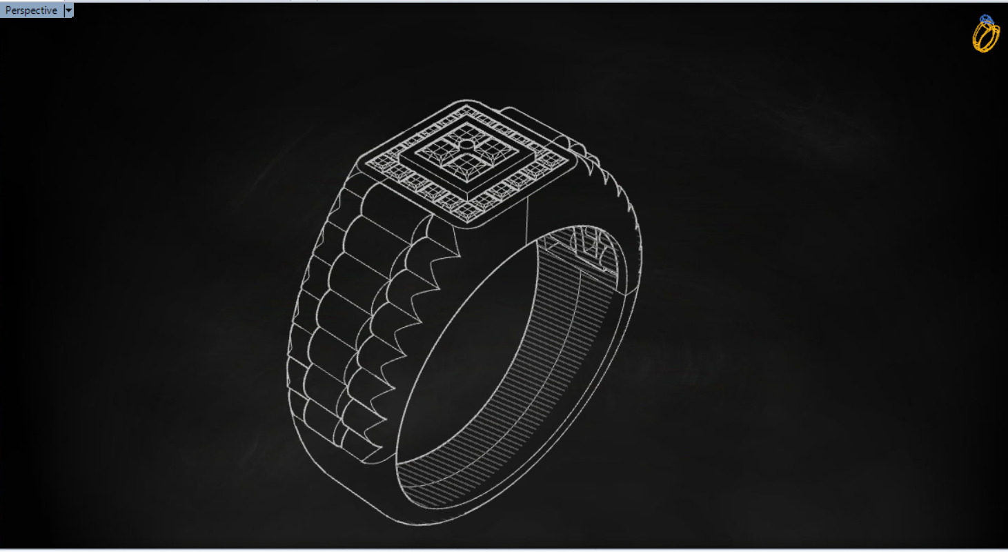 Luxury man Rolex design diamond ring model ror0048 3D print model_8