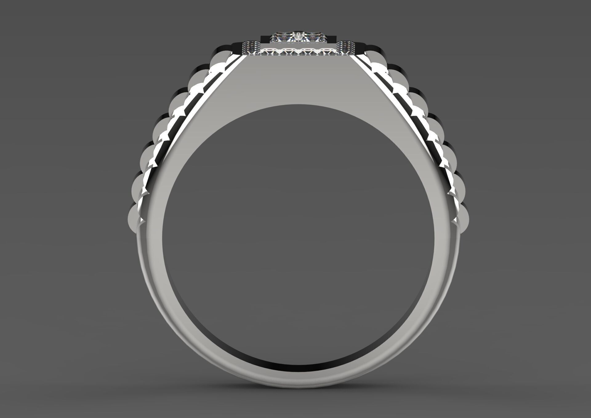 Luxury man Rolex design diamond ring model ror0048 3D print model_22