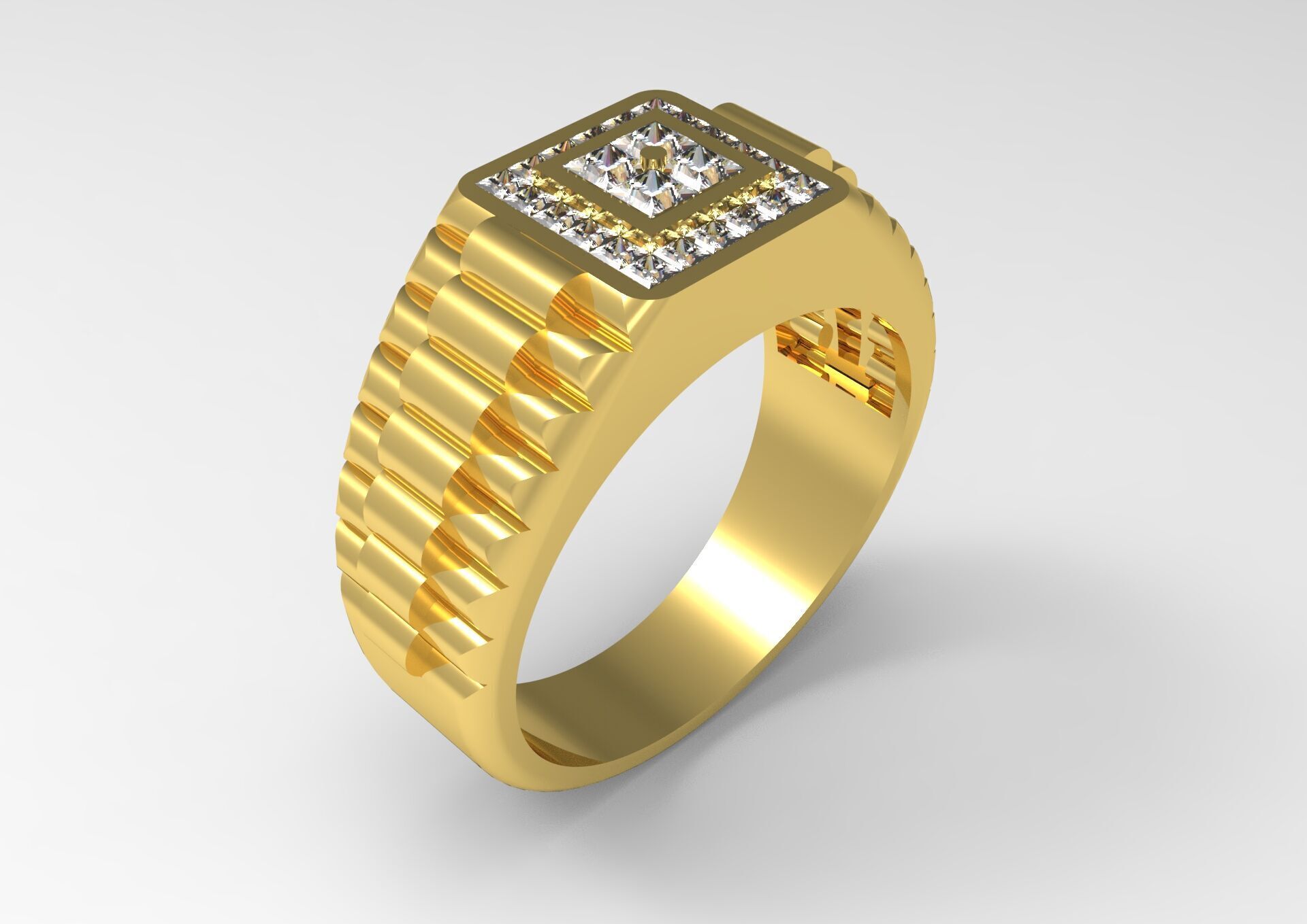 Luxury man Rolex design diamond ring model ror0048 3D print model_18