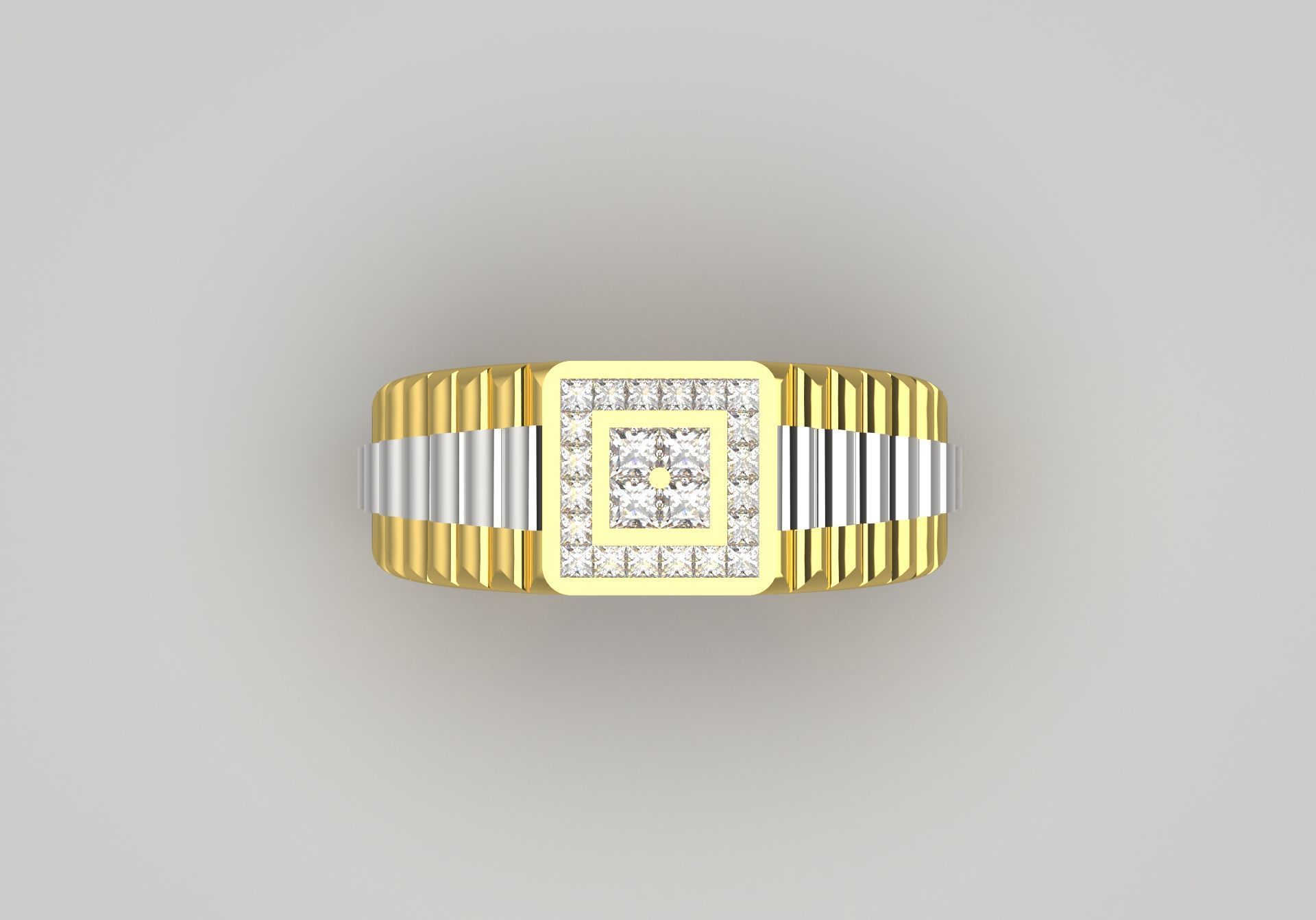 Luxury man Rolex design diamond ring model ror0048 3D print model_3