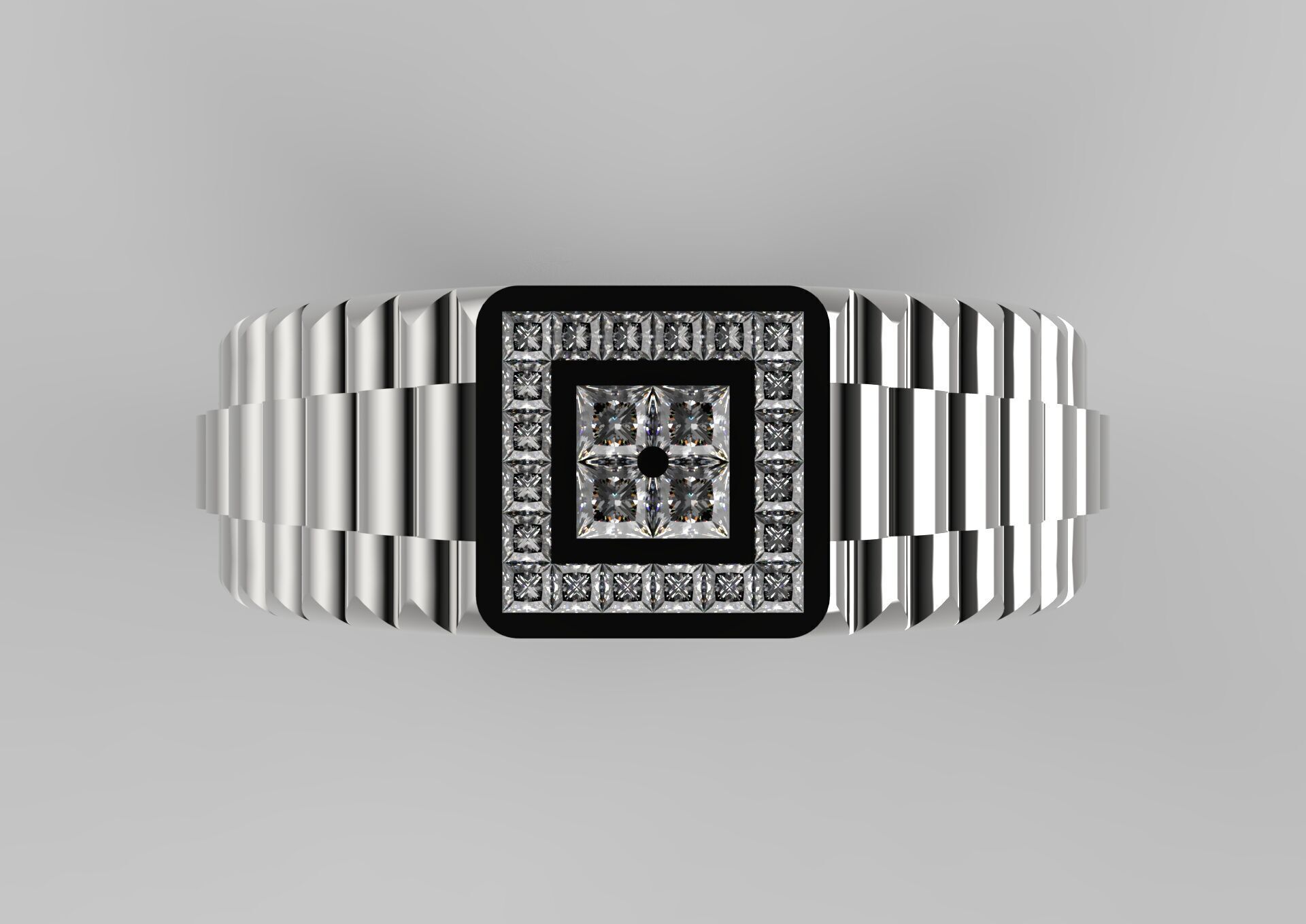 Luxury man Rolex design diamond ring model ror0048 3D print model_21