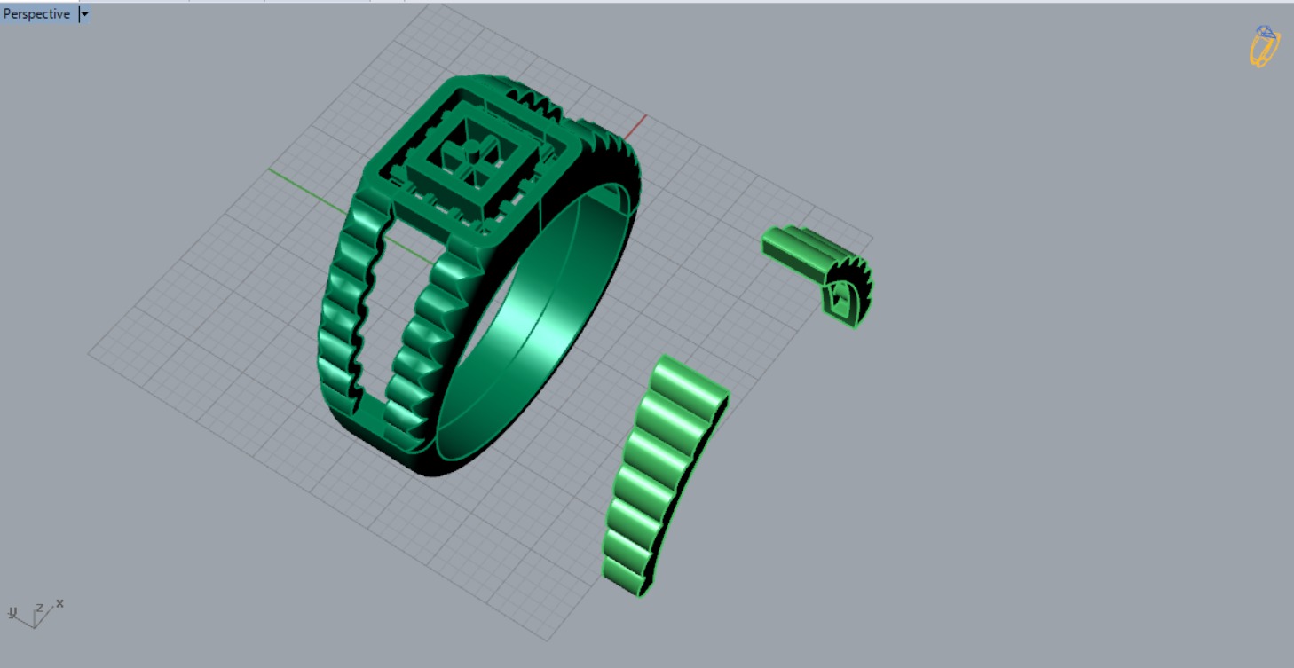 Luxury man Rolex design diamond ring model ror0048 3D print model_6