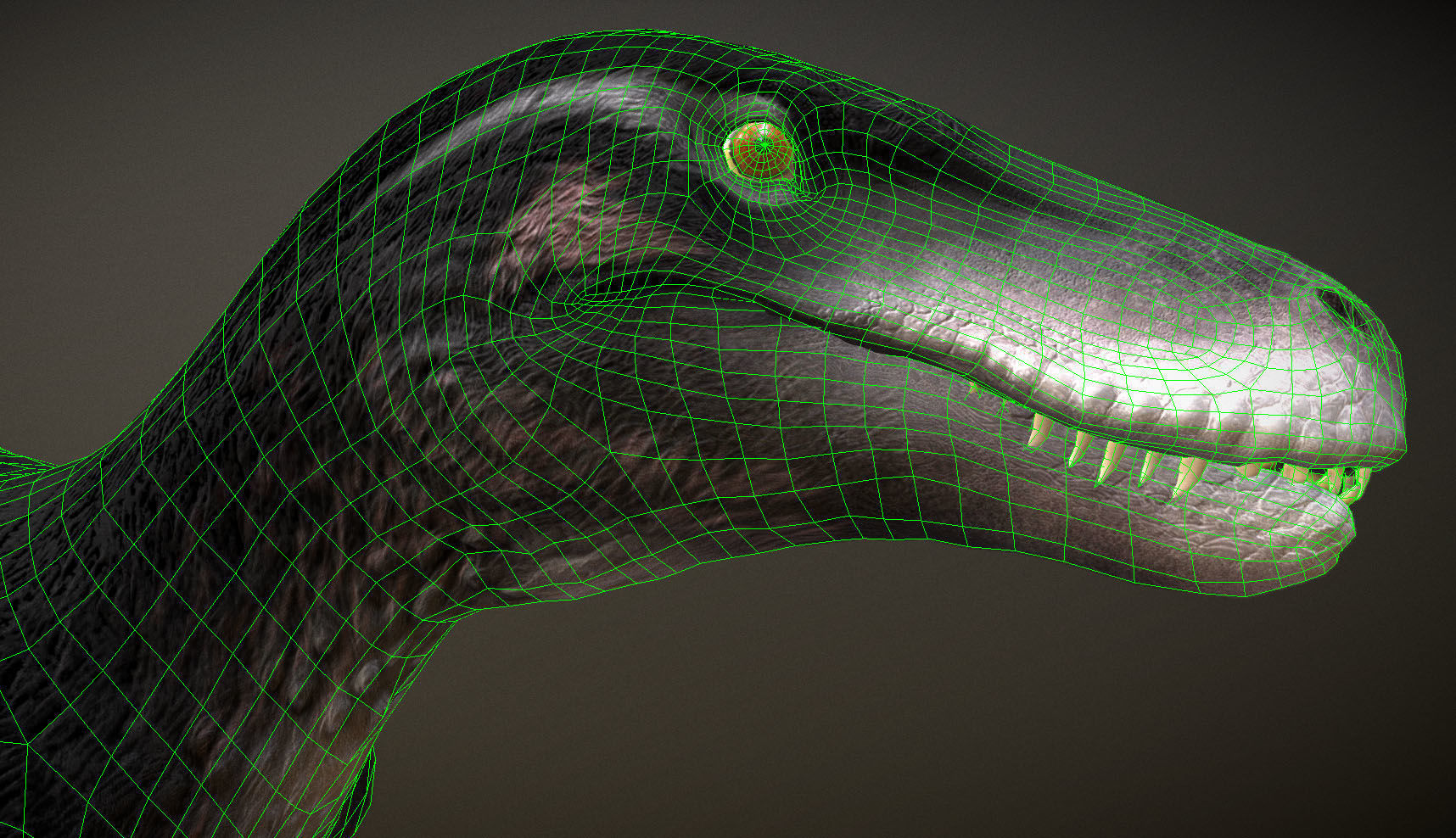 Utahraptor Low-poly 3D model_1