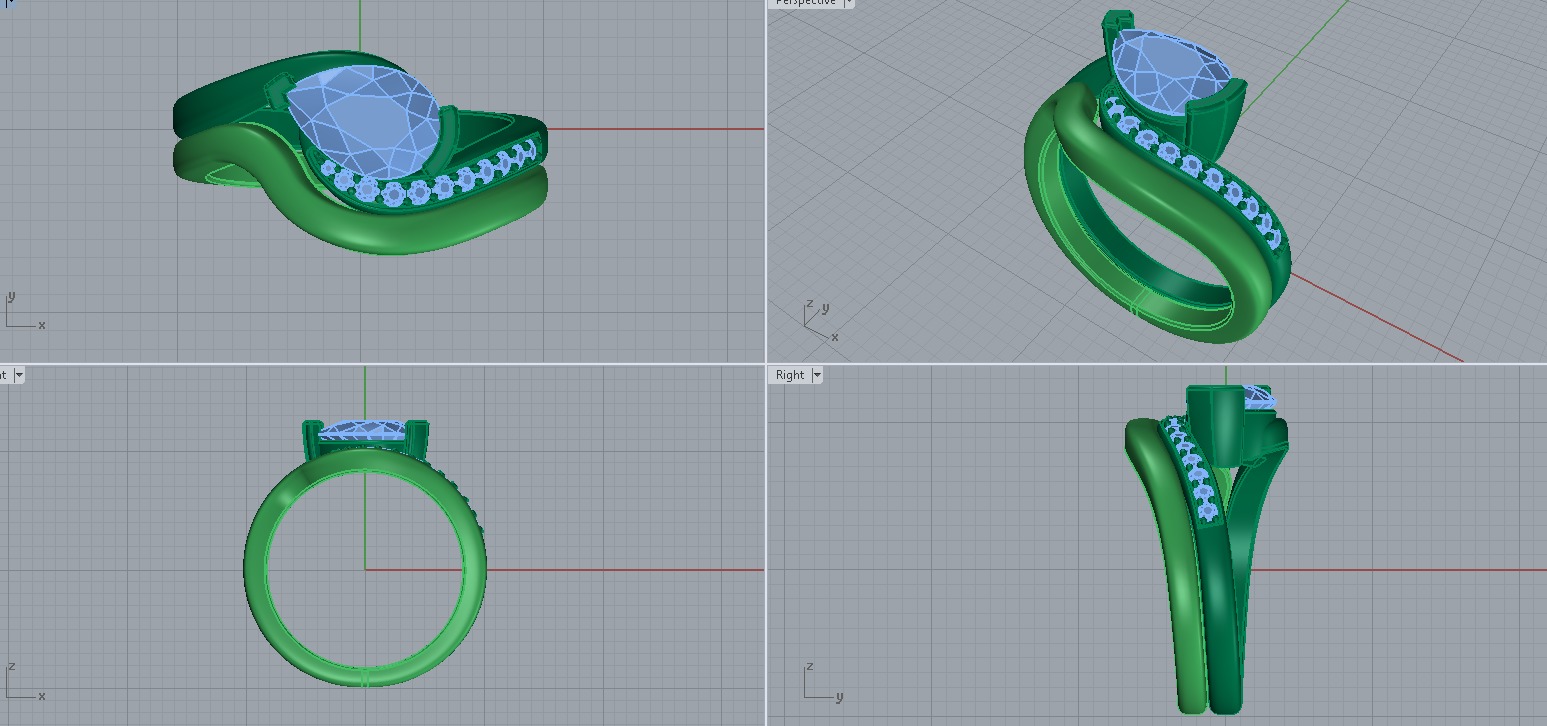 Pear Shaped Diamond Engagement Ring 3D print model_4