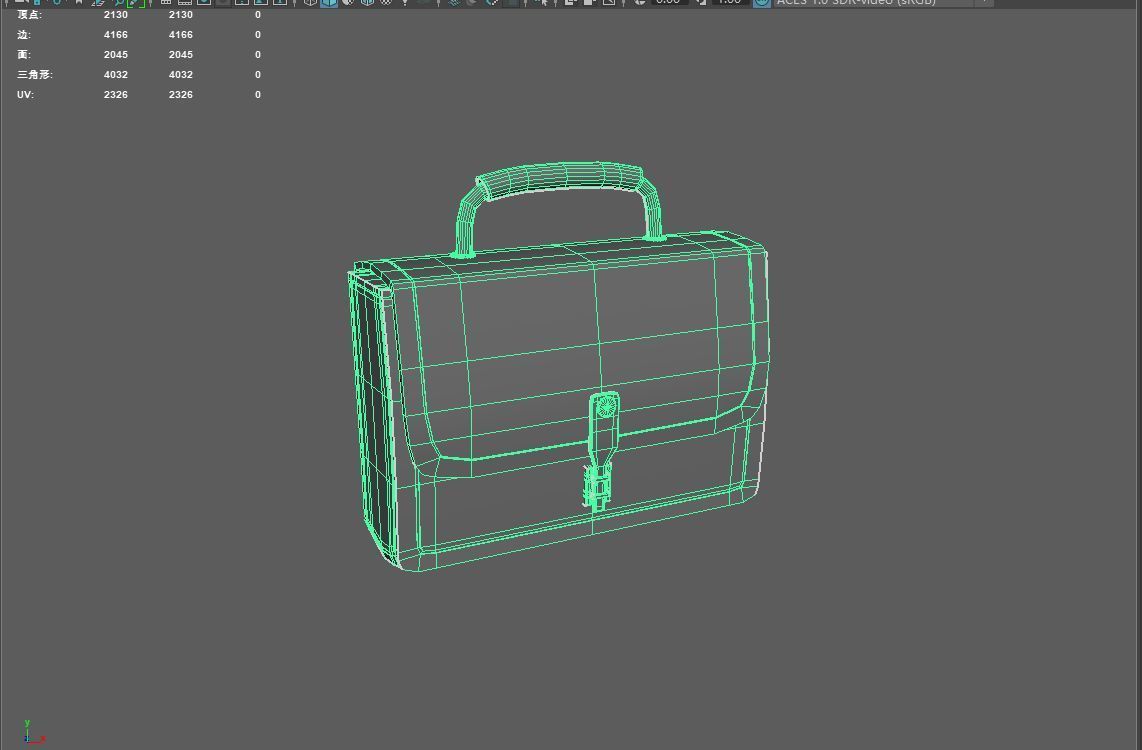 briefcase Low-poly 3D model_2