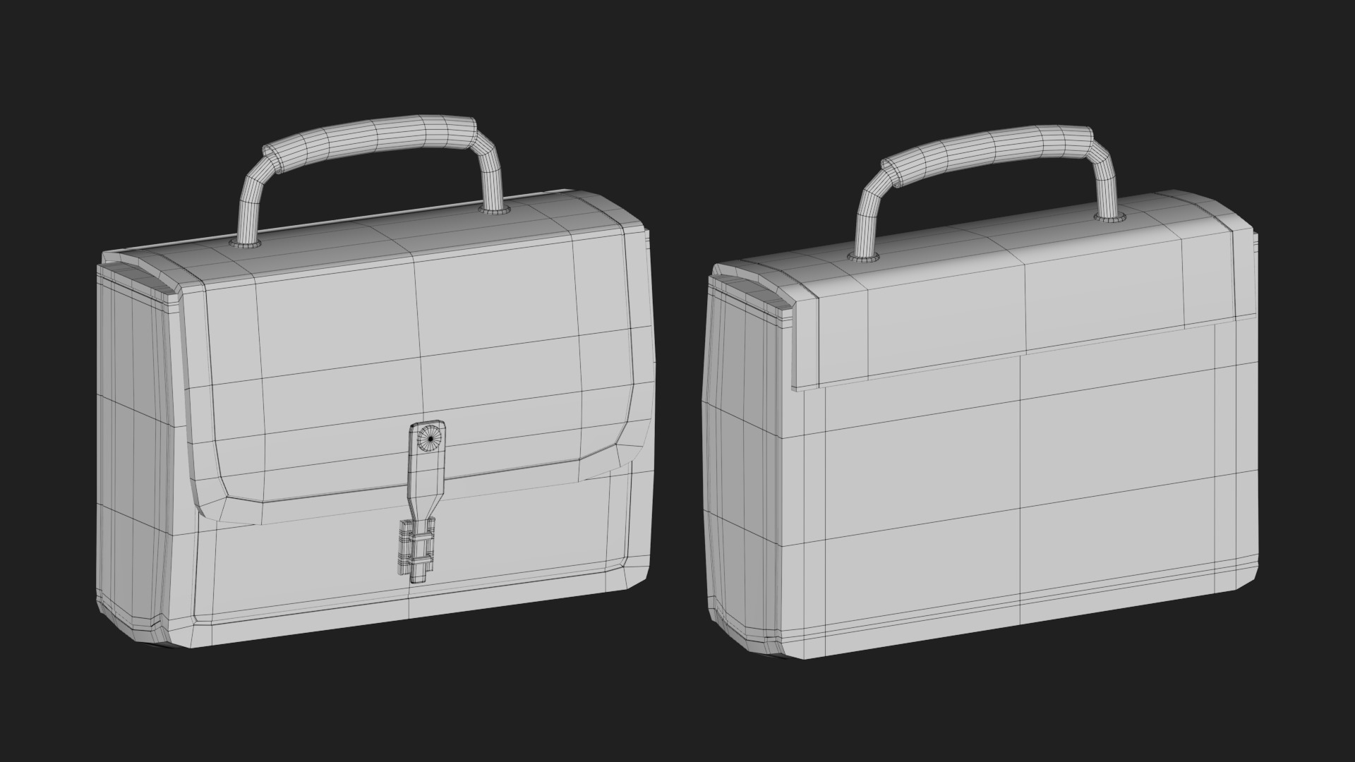 briefcase Low-poly 3D model_1