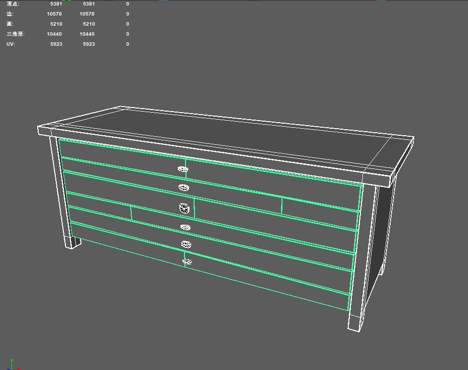 cabinet Low-poly 3D model_2