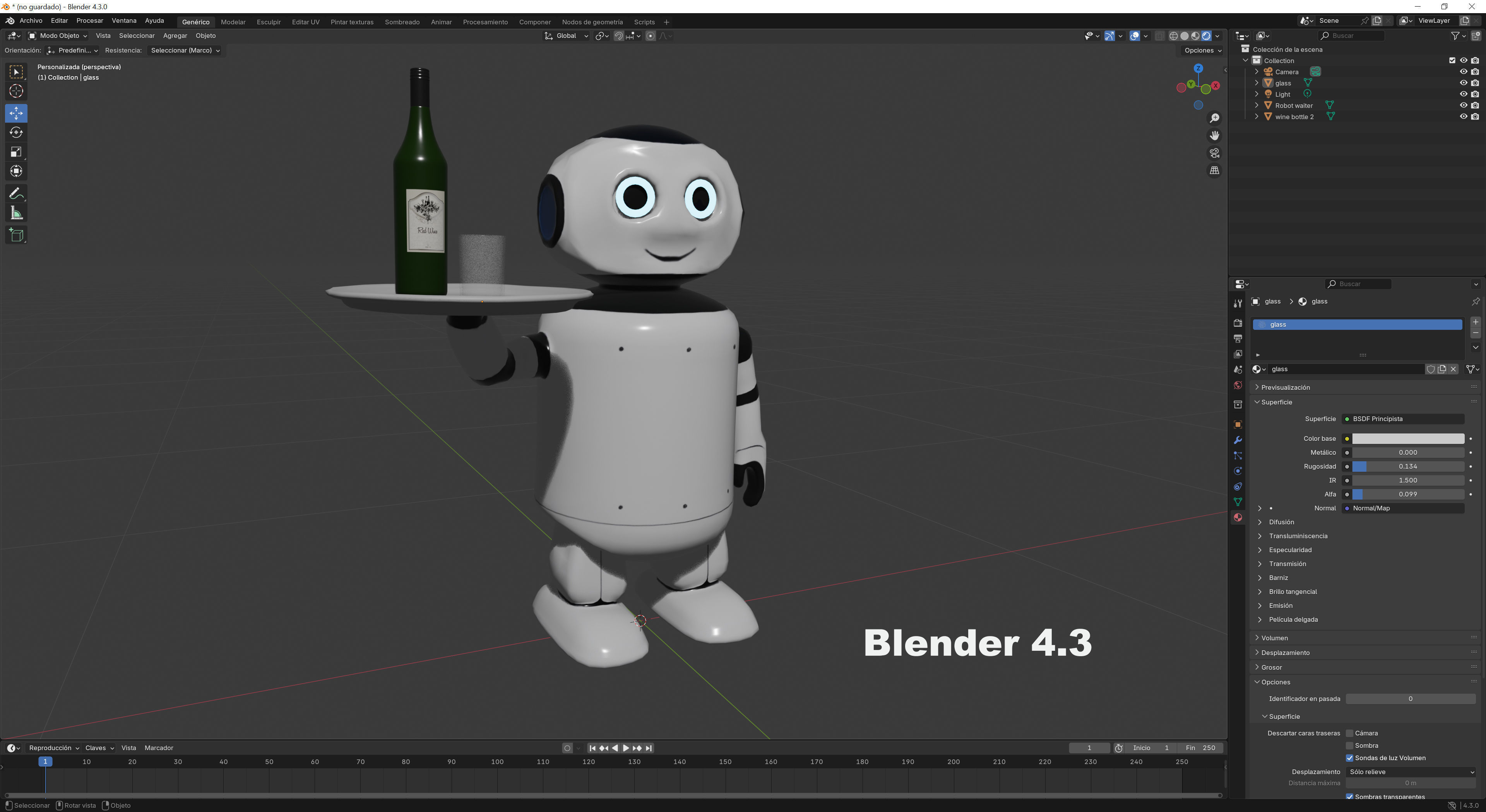 Robot waiter Low-poly 3D model_13