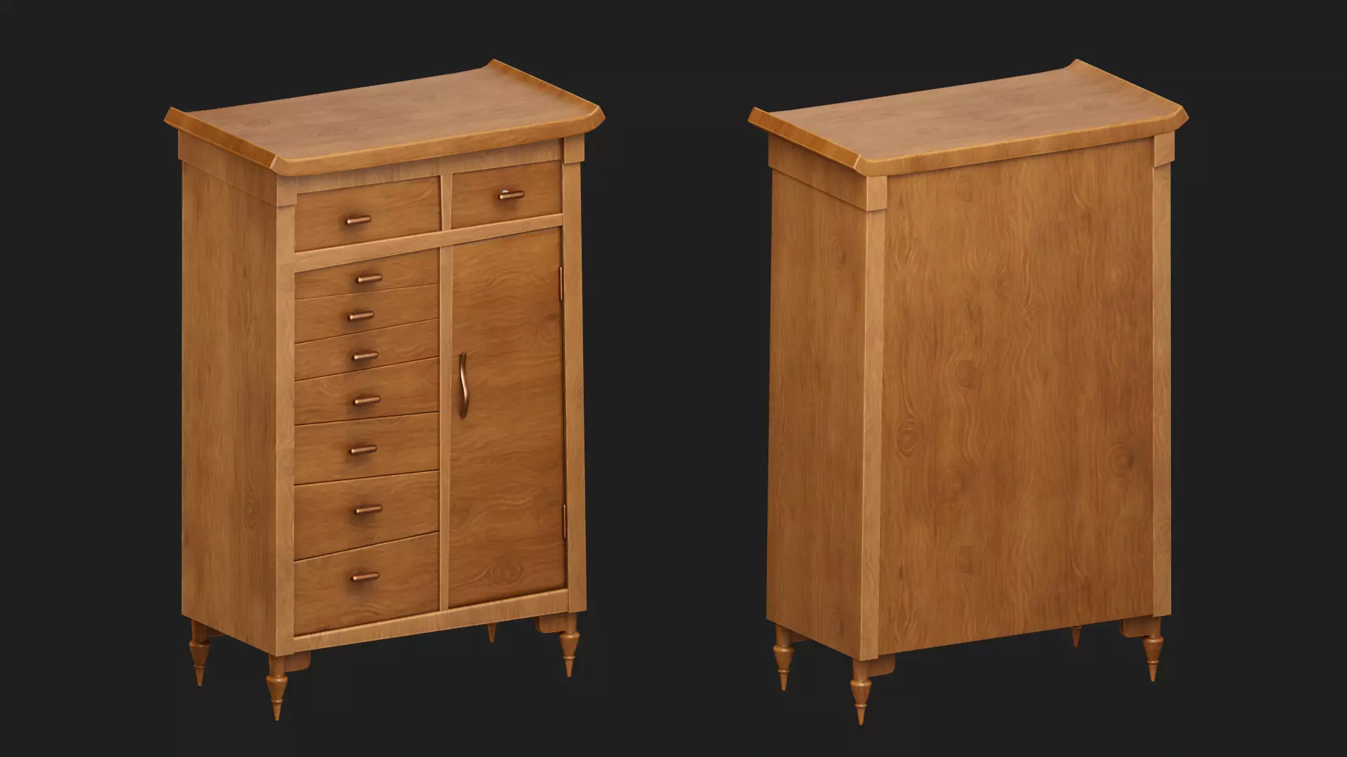 cabinet Low-poly 3D model_0
