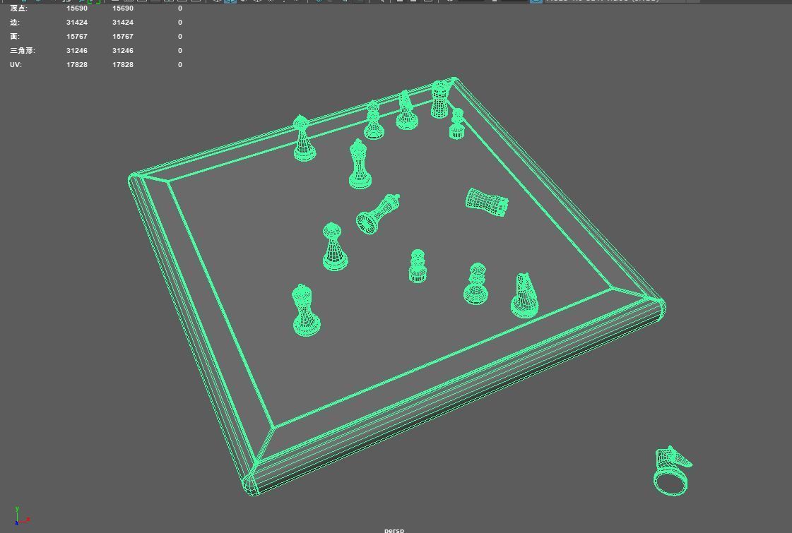 chess Low-poly 3D model_2