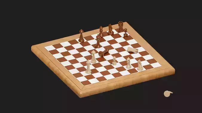 chess Low-poly 3D model