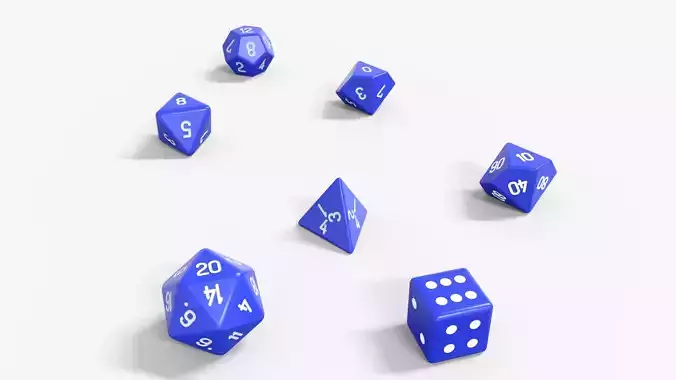 Dice Collection Low-poly 3D model