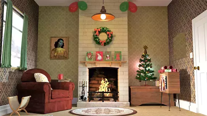 Vintage Christmas Room