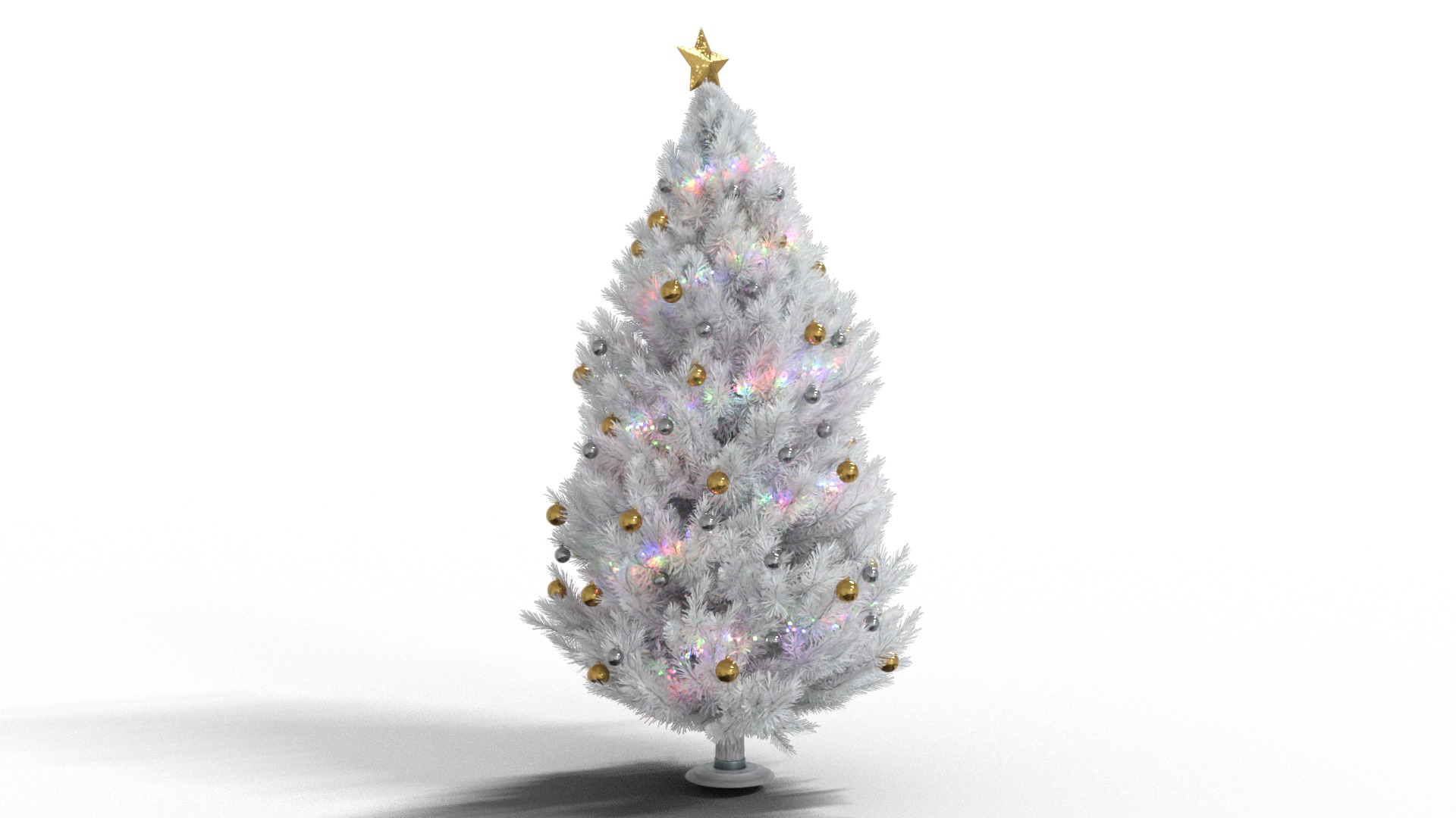 White Christmas Tree Low-poly 3D model_2
