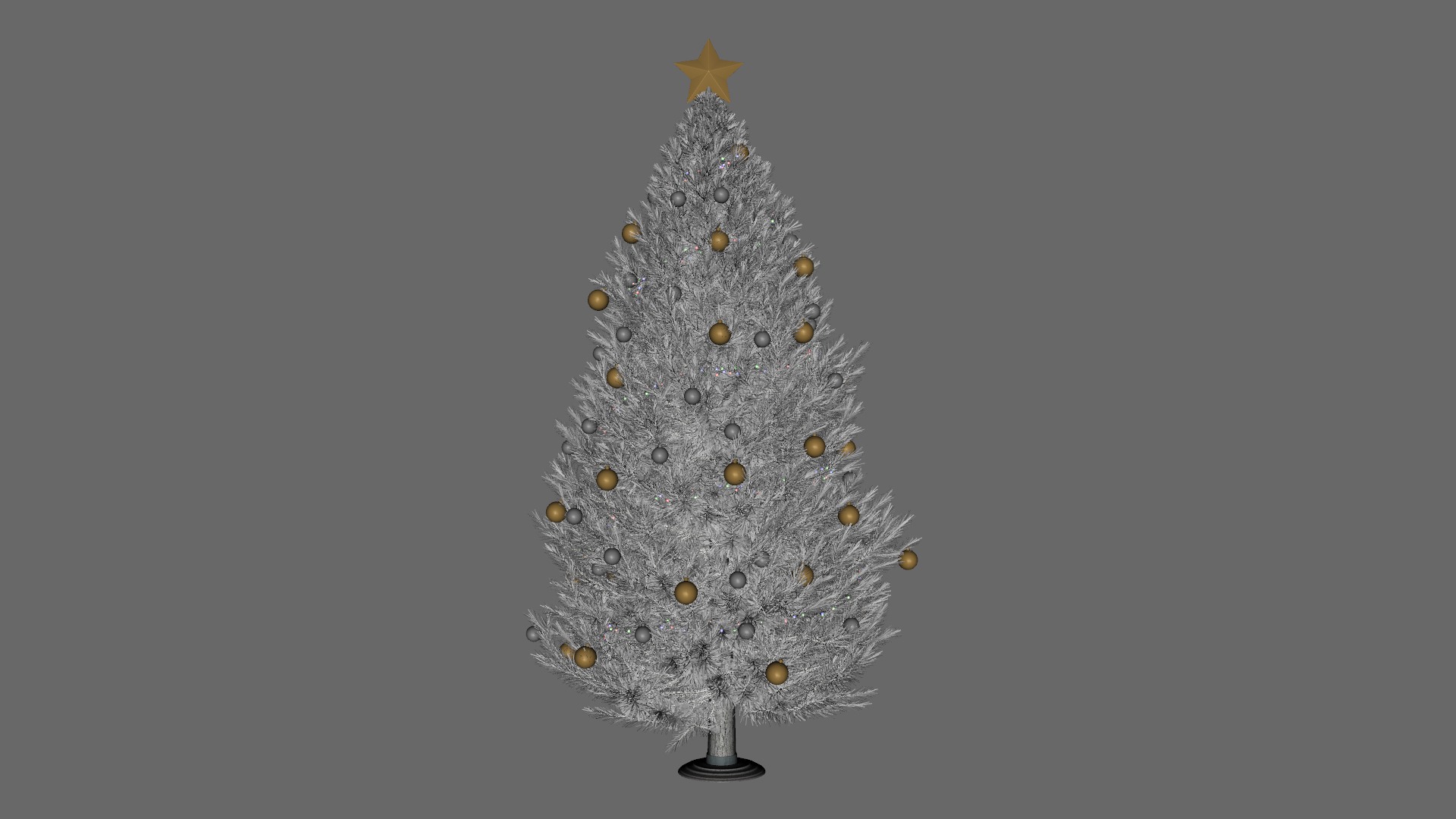 White Christmas Tree Low-poly 3D model_12