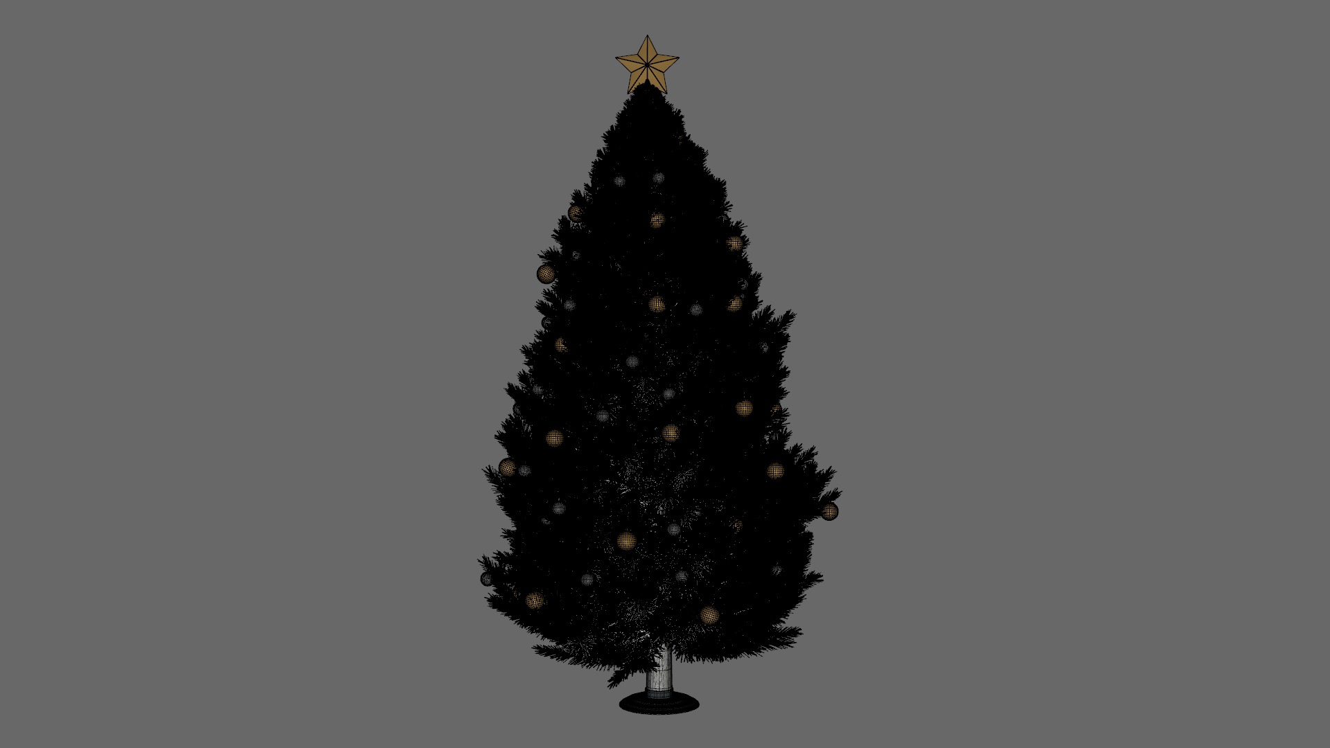 White Christmas Tree Low-poly 3D model_11