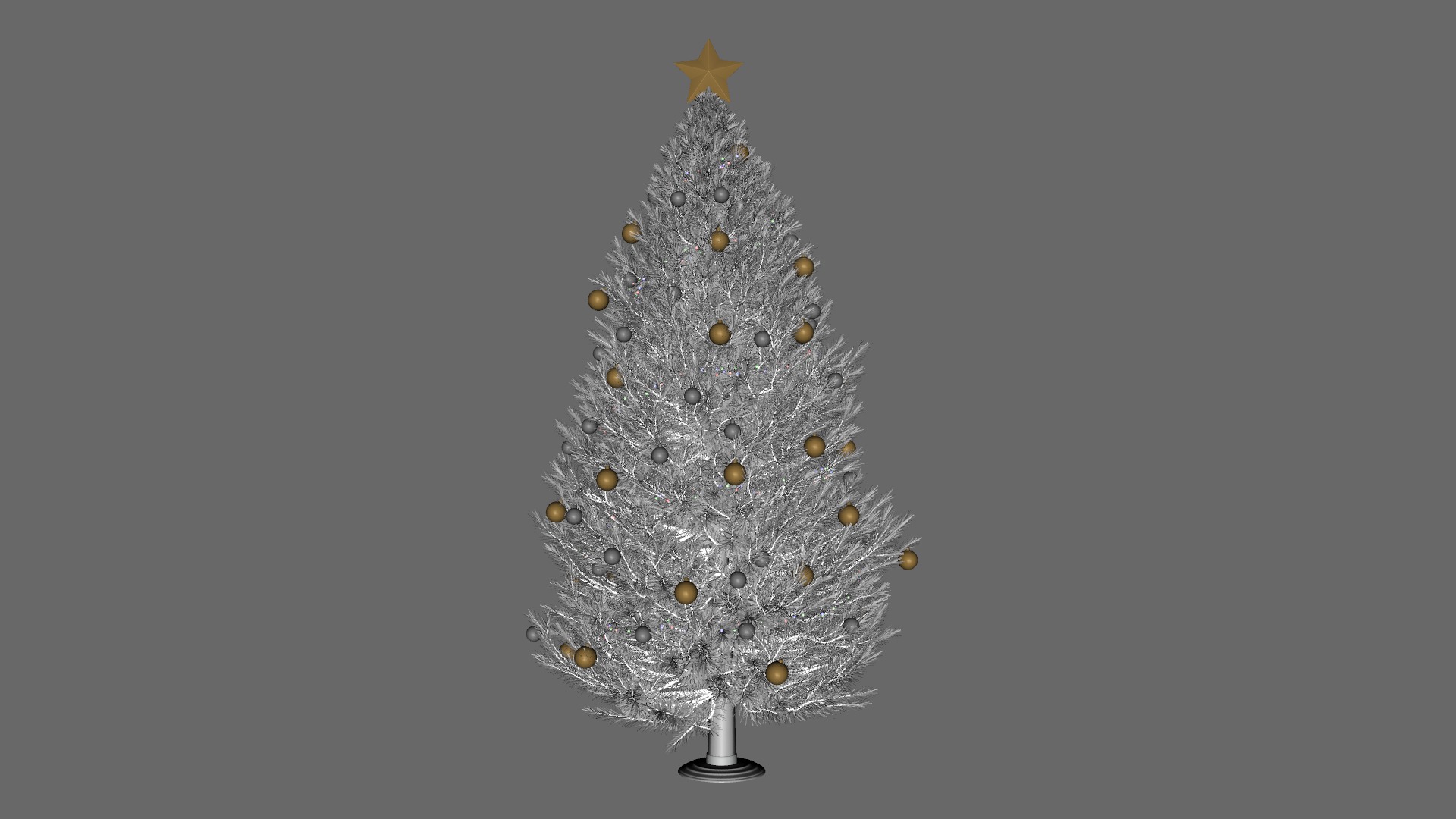 White Christmas Tree Low-poly 3D model_10