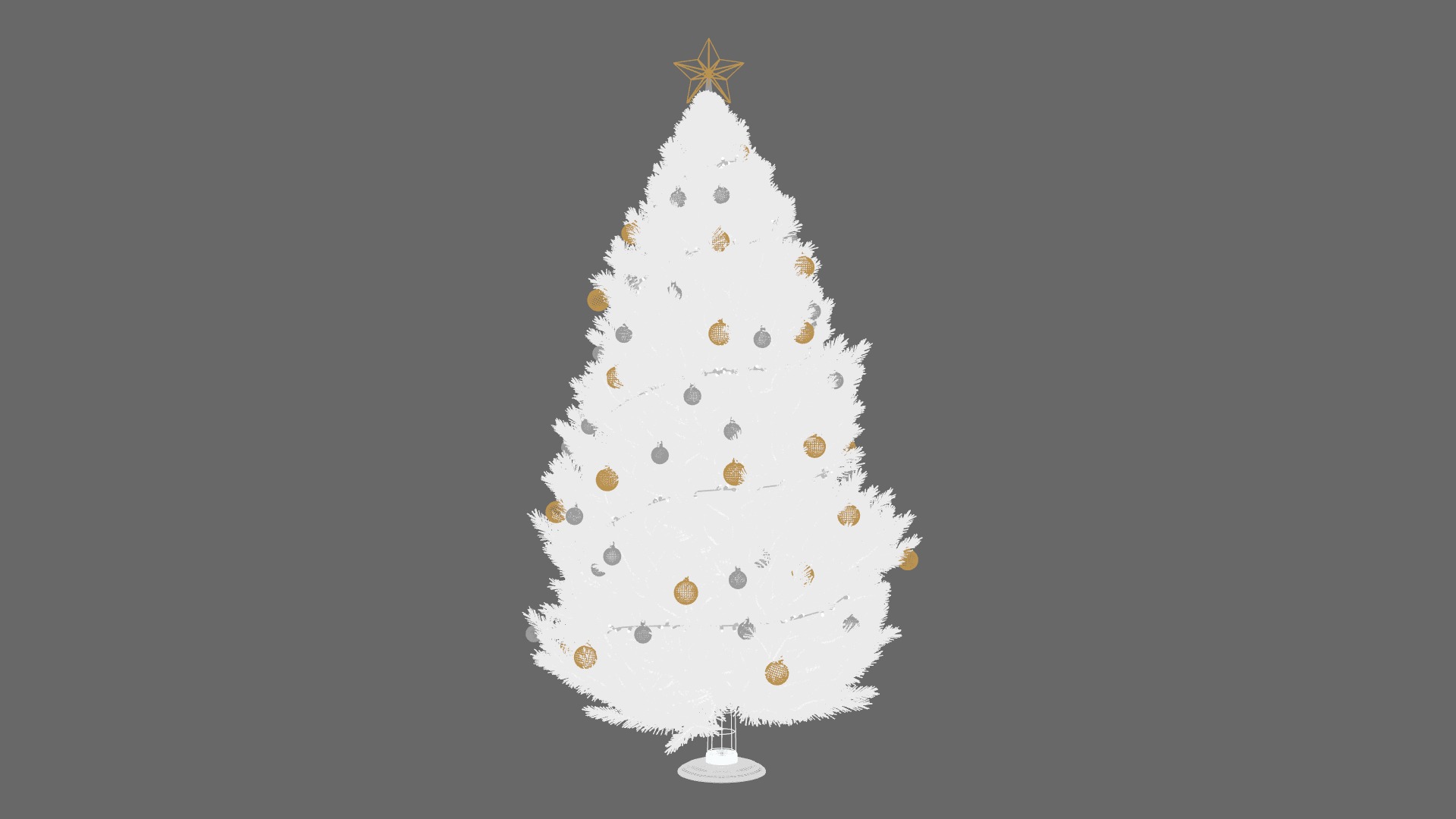 White Christmas Tree Low-poly 3D model_8