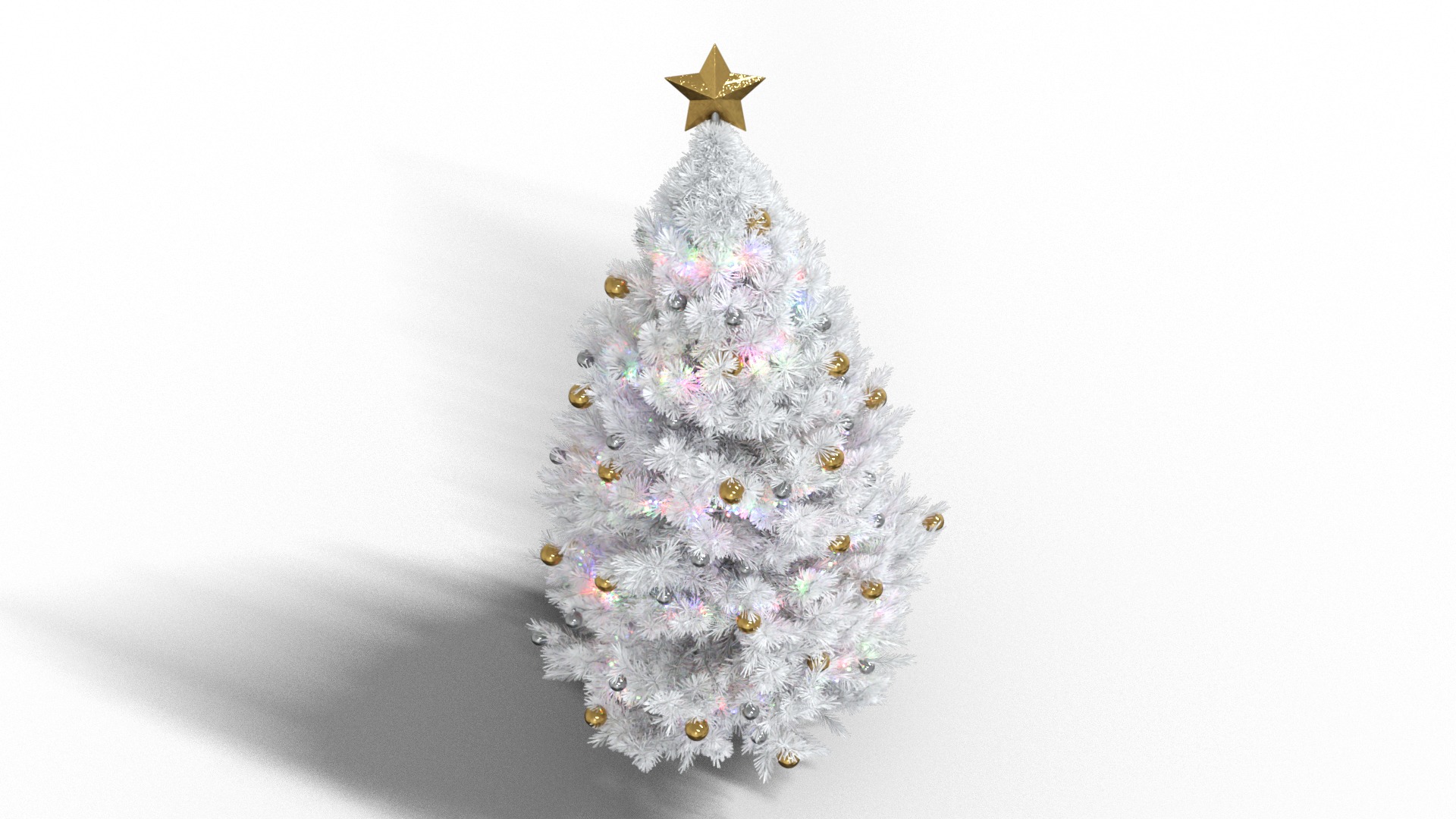 White Christmas Tree Low-poly 3D model_1