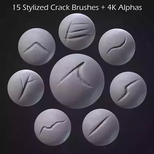 15 Stylized Crack Brushes And 4K Alphas 