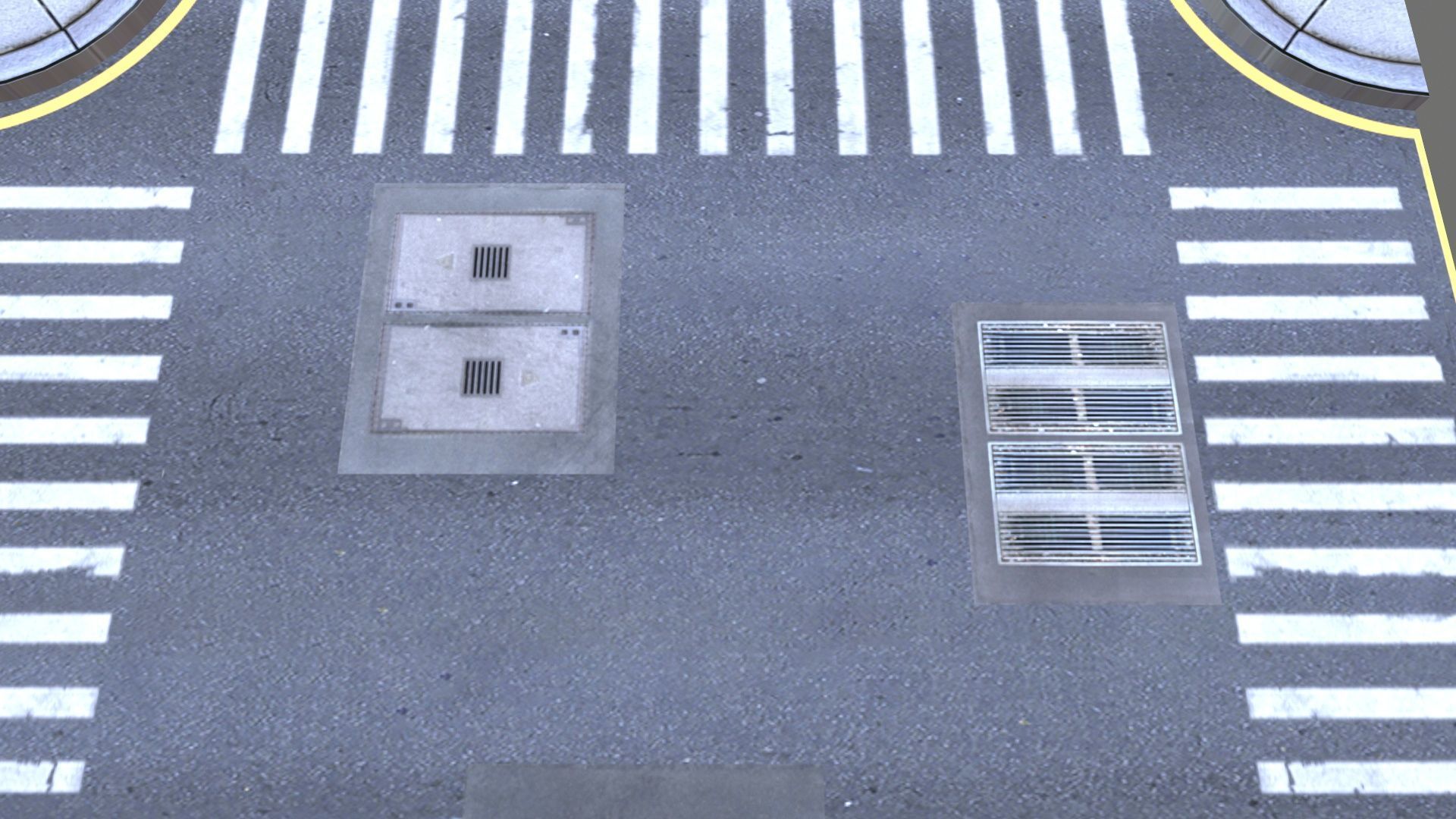 Road Intersection Low-poly 3D model_6