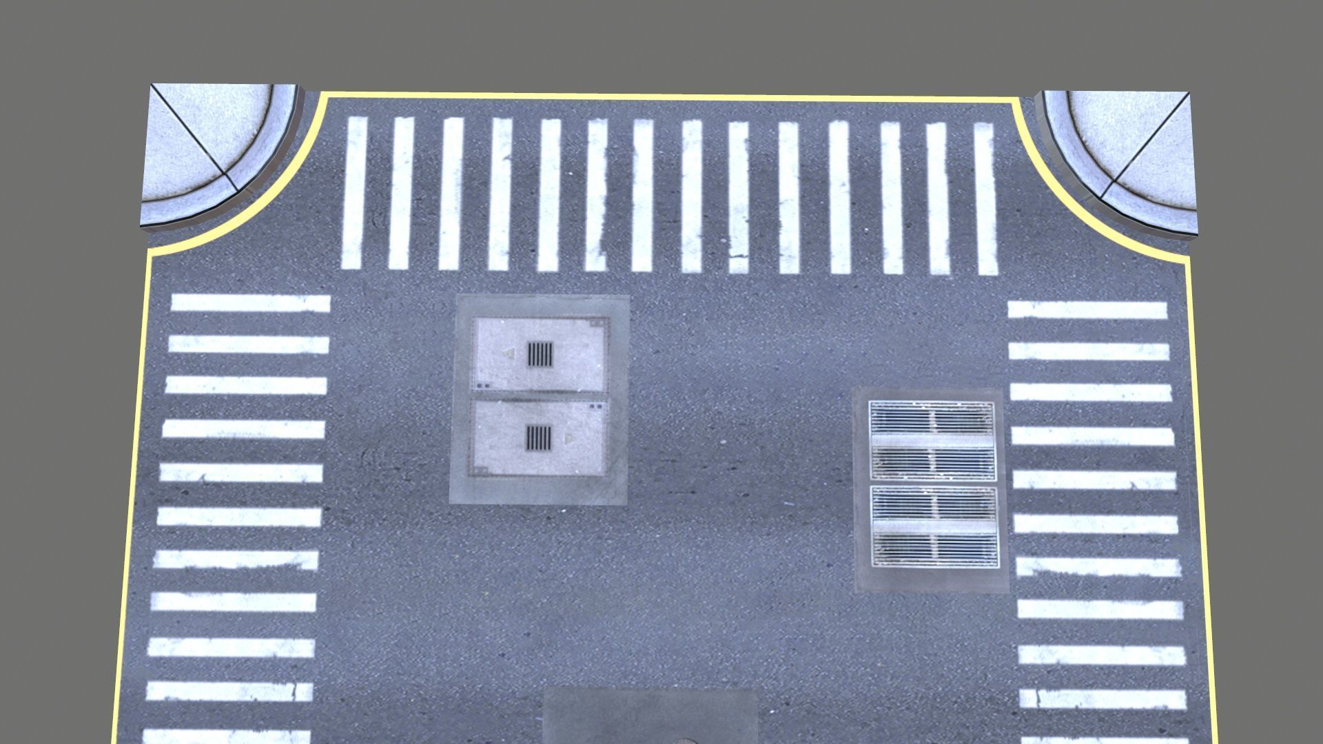 Road Intersection Low-poly 3D model_7