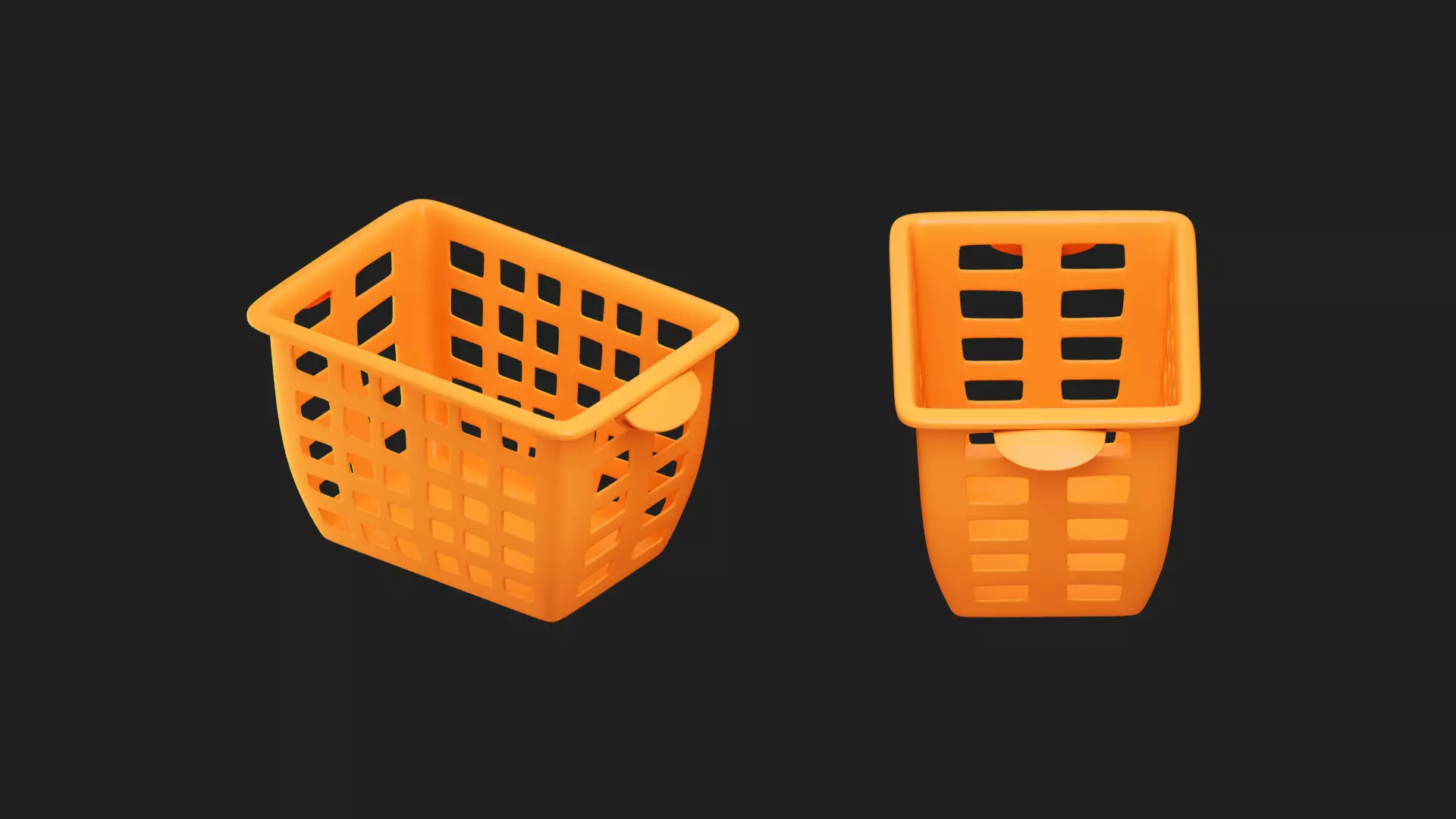 basket Low-poly 3D model_0