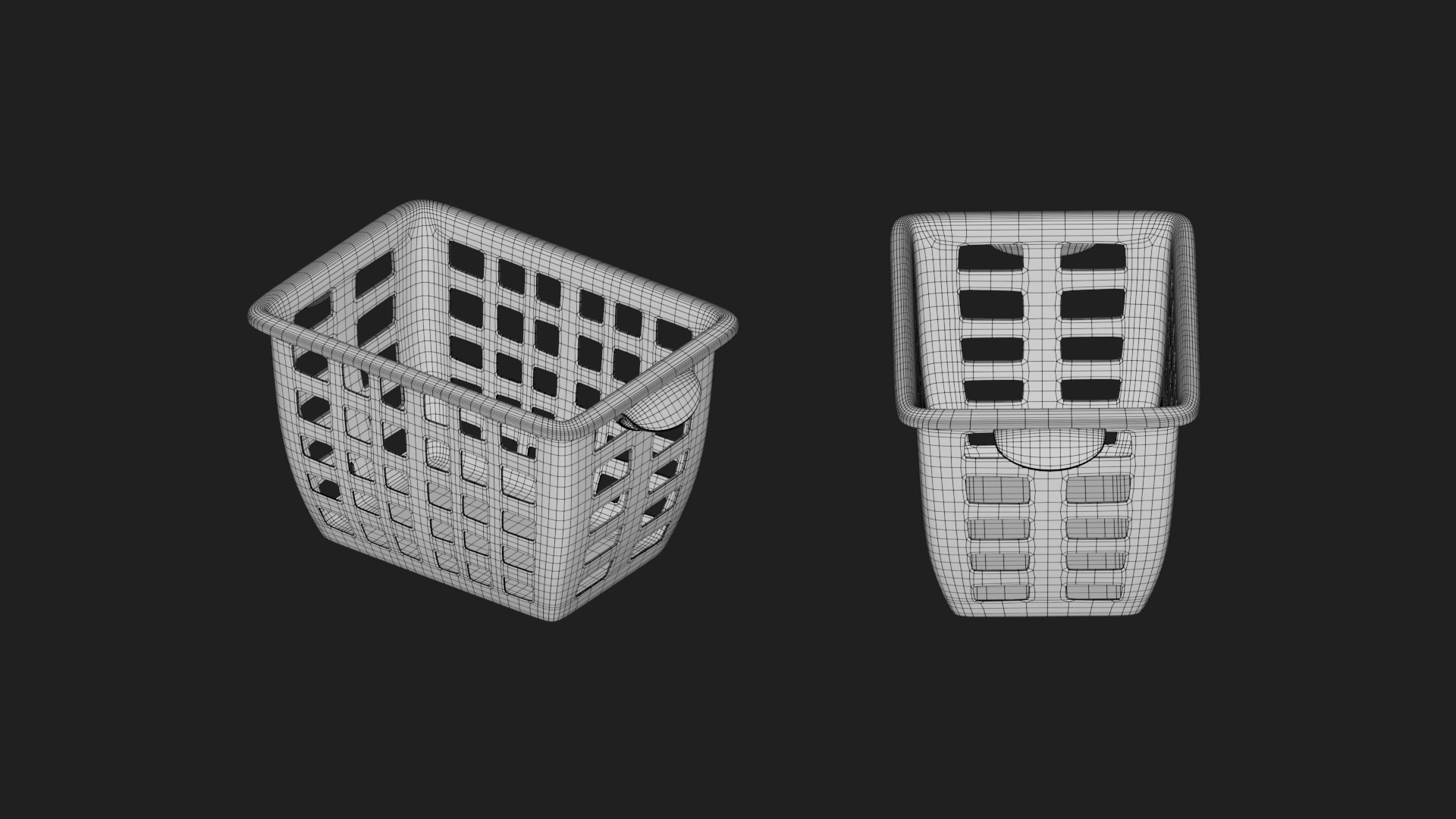 basket Low-poly 3D model_1