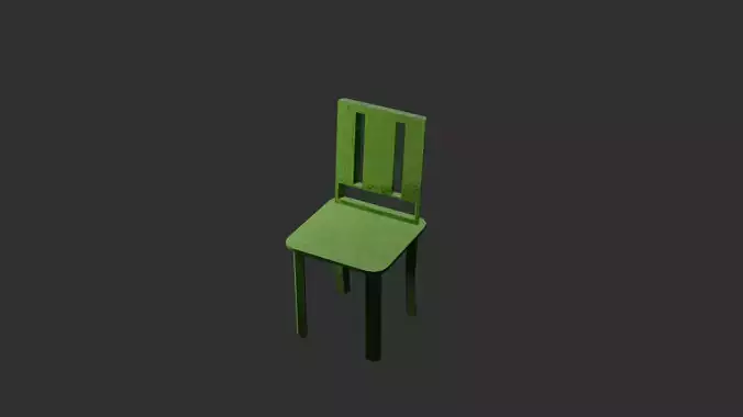 Metal chair in color looks like moss