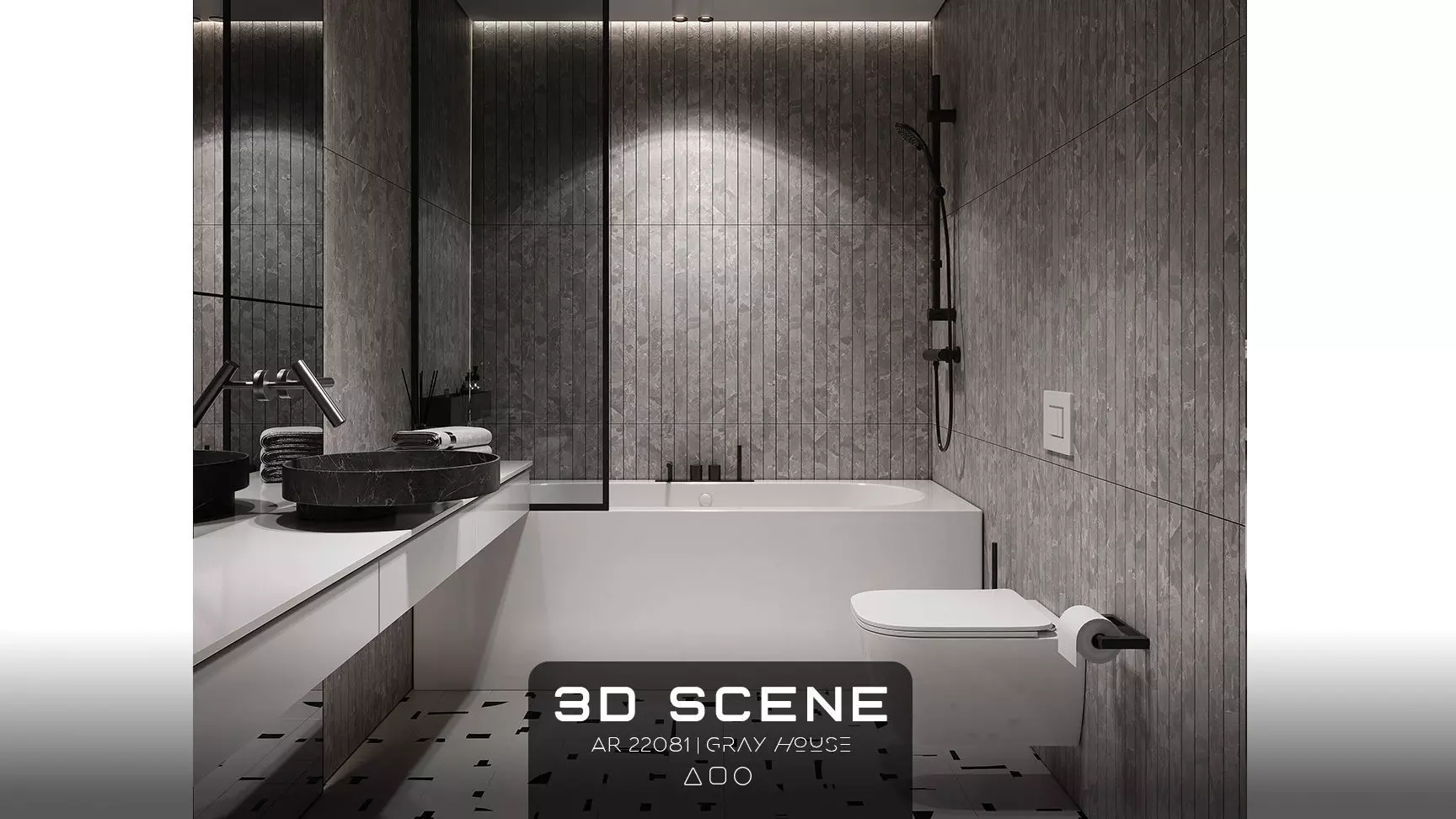 AR-22081 Gray House - Bathroom 3D Scene 3D model_0