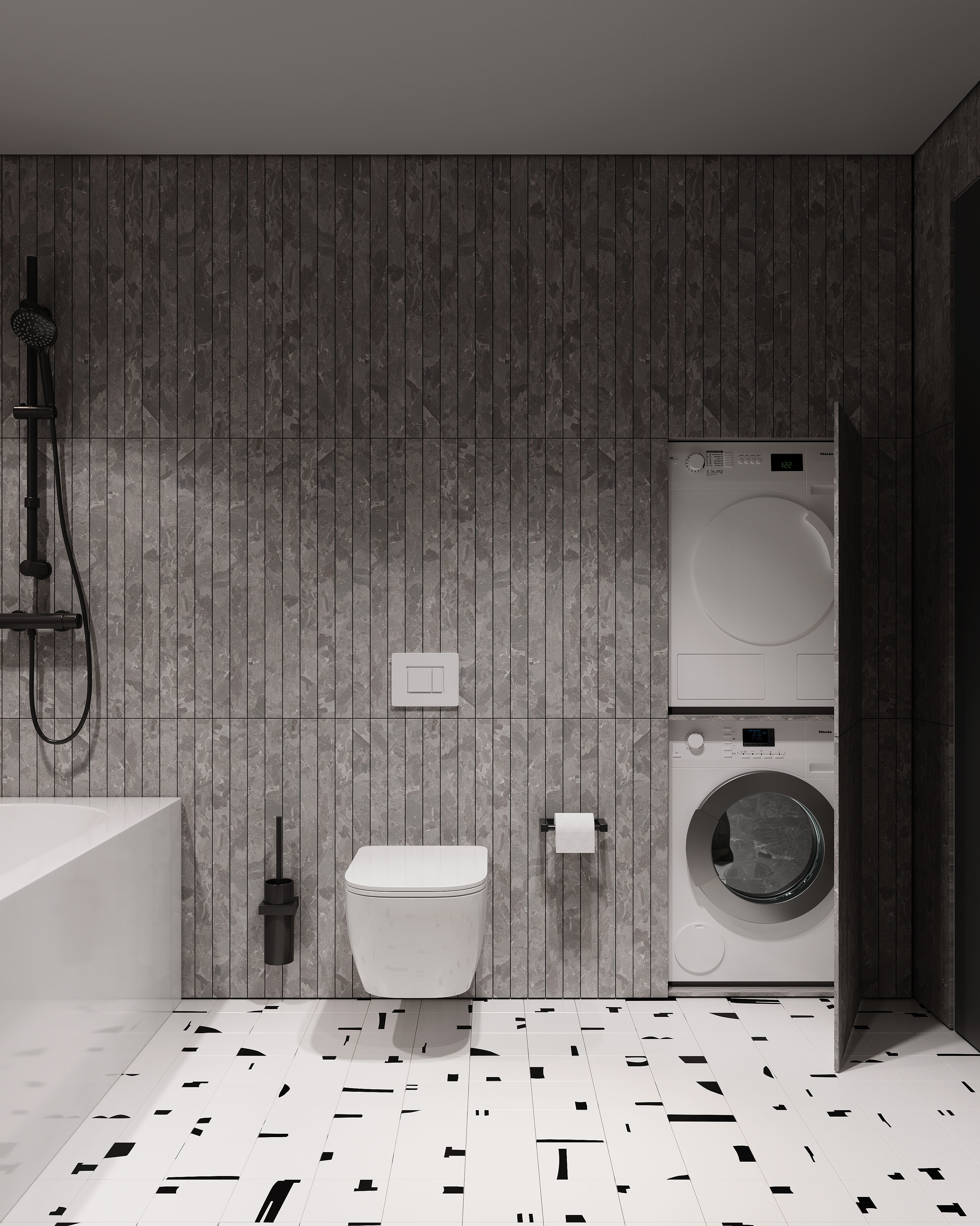AR-22081 Gray House - Bathroom 3D Scene 3D model_3