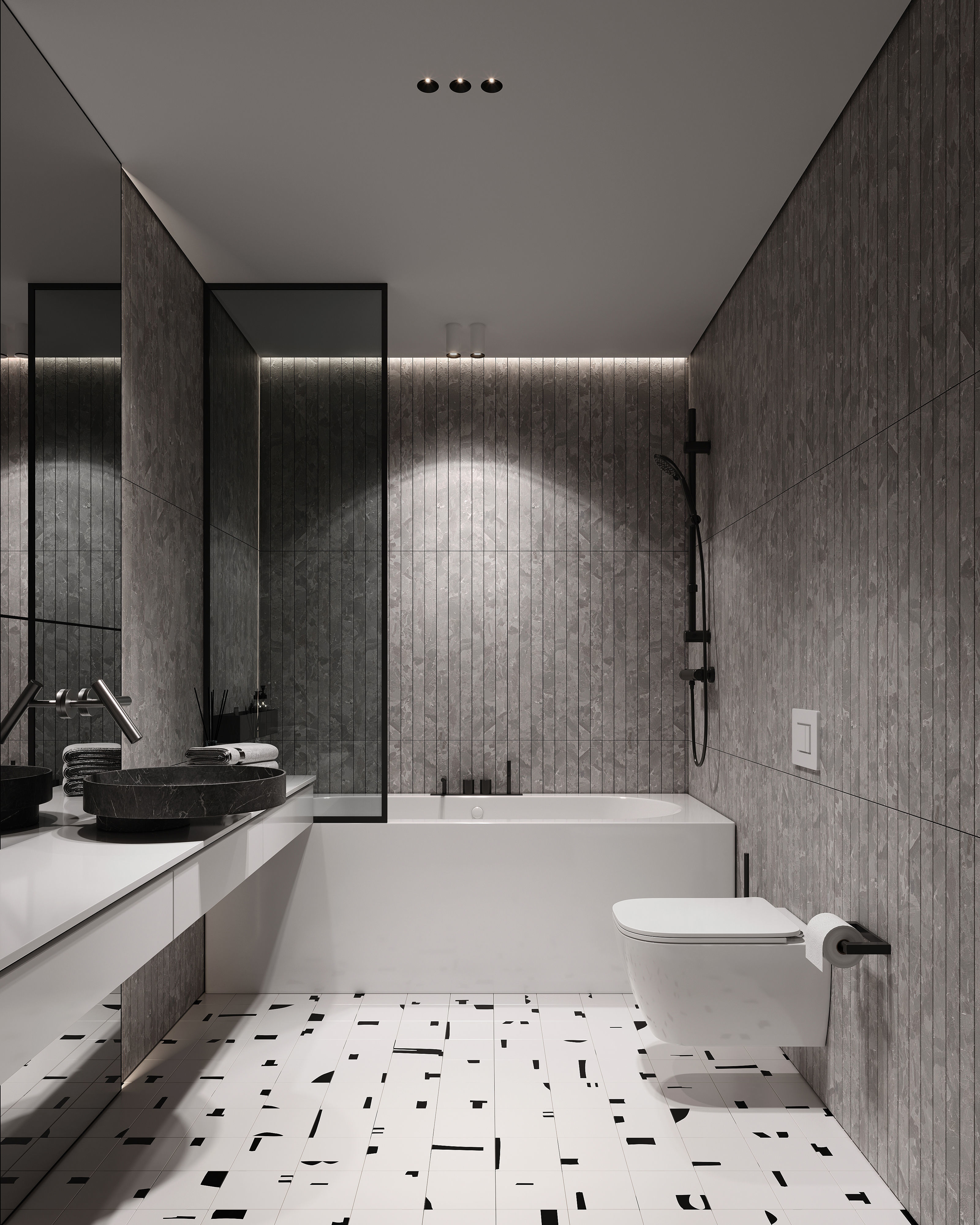 AR-22081 Gray House - Bathroom 3D Scene 3D model_1