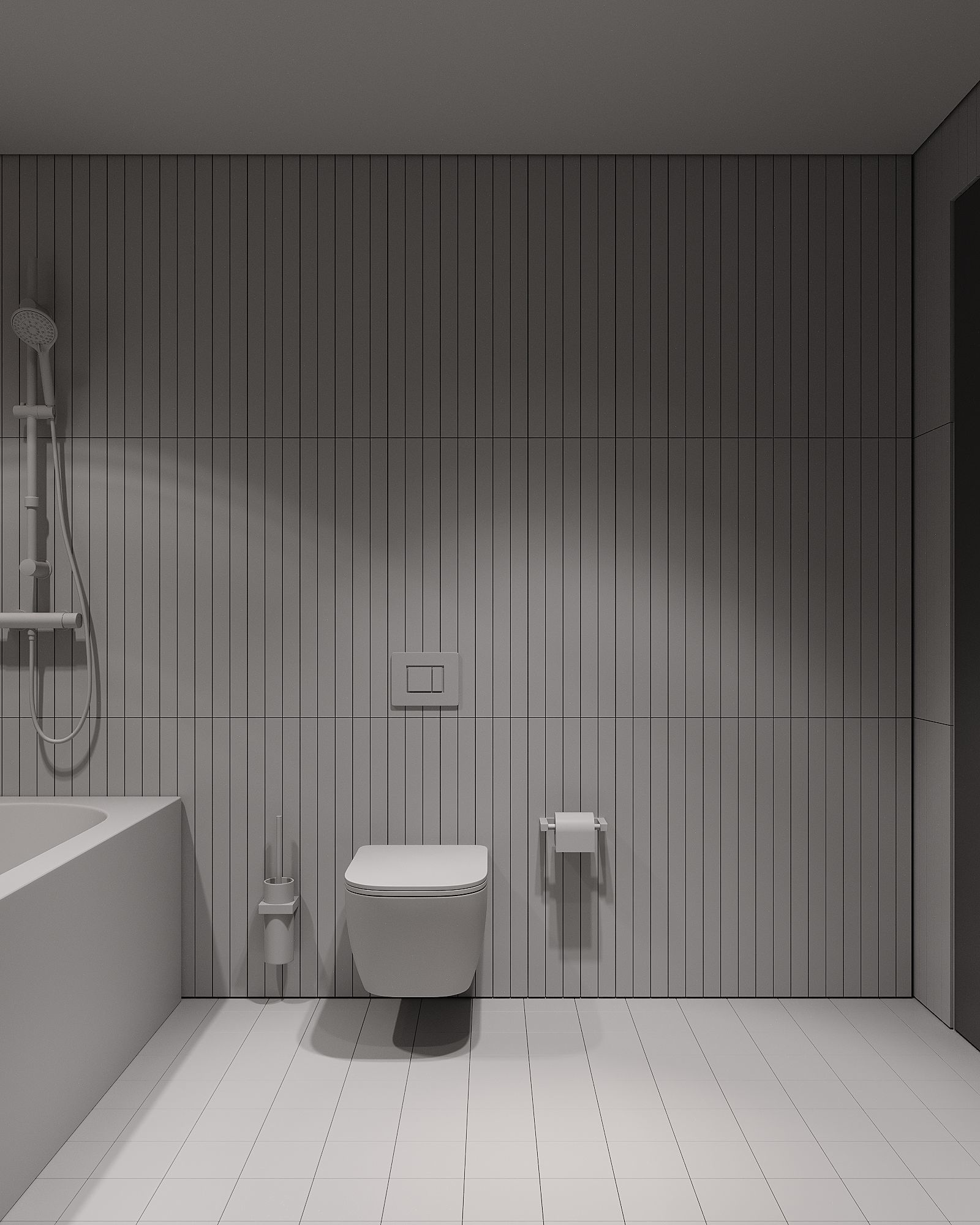 AR-22081 Gray House - Bathroom 3D Scene 3D model_9