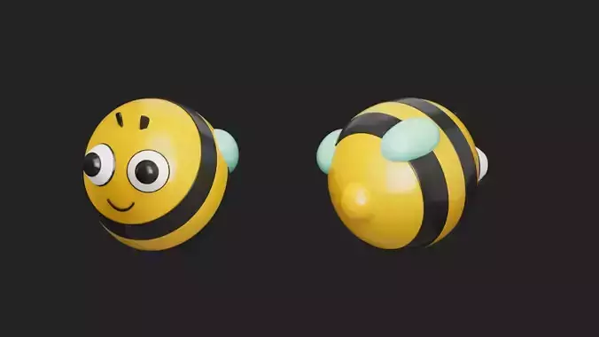 Bee toys Low-poly 3D model