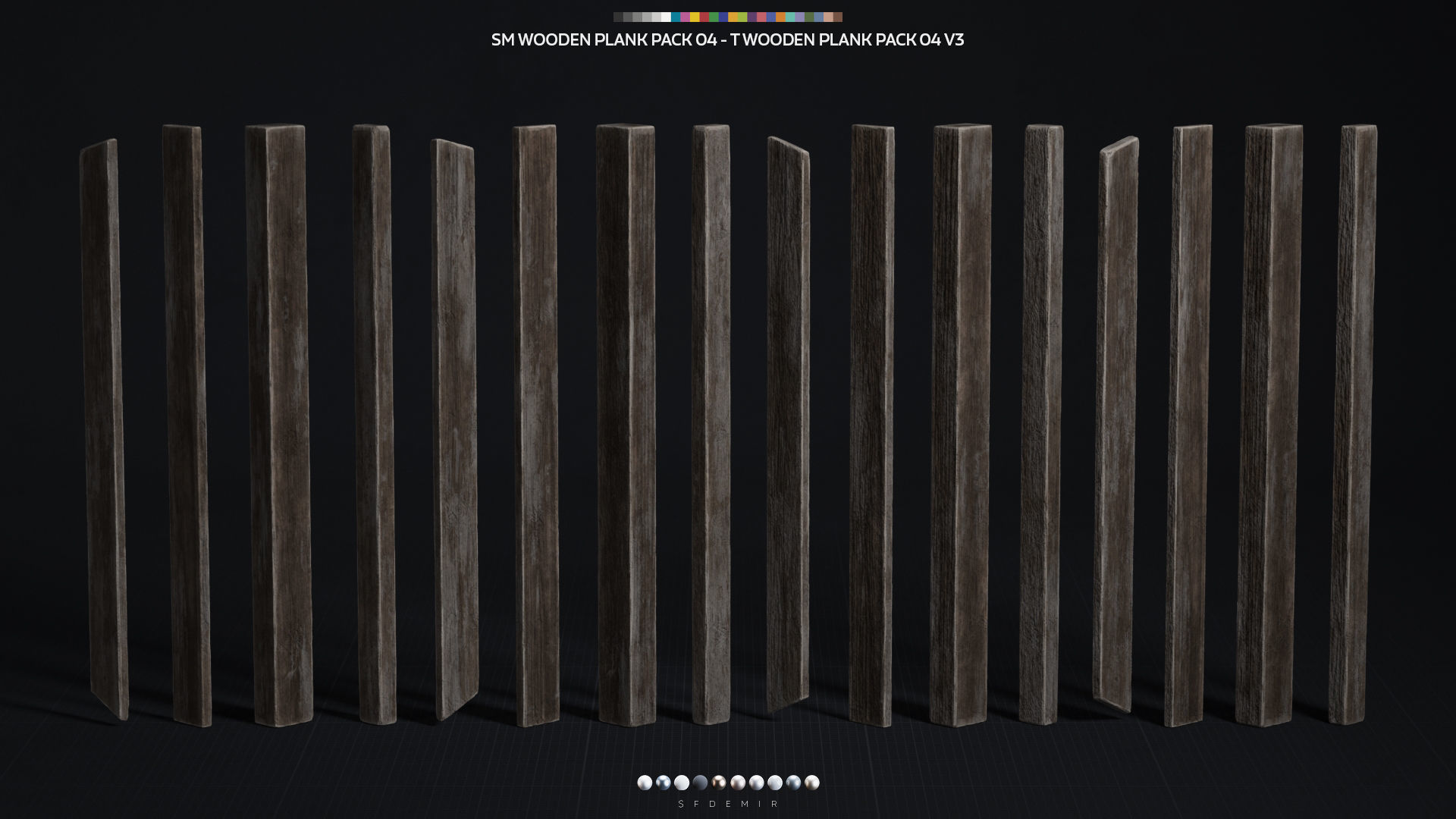 Wooden Plank Pack Vol 04 Low-poly 3D model_3