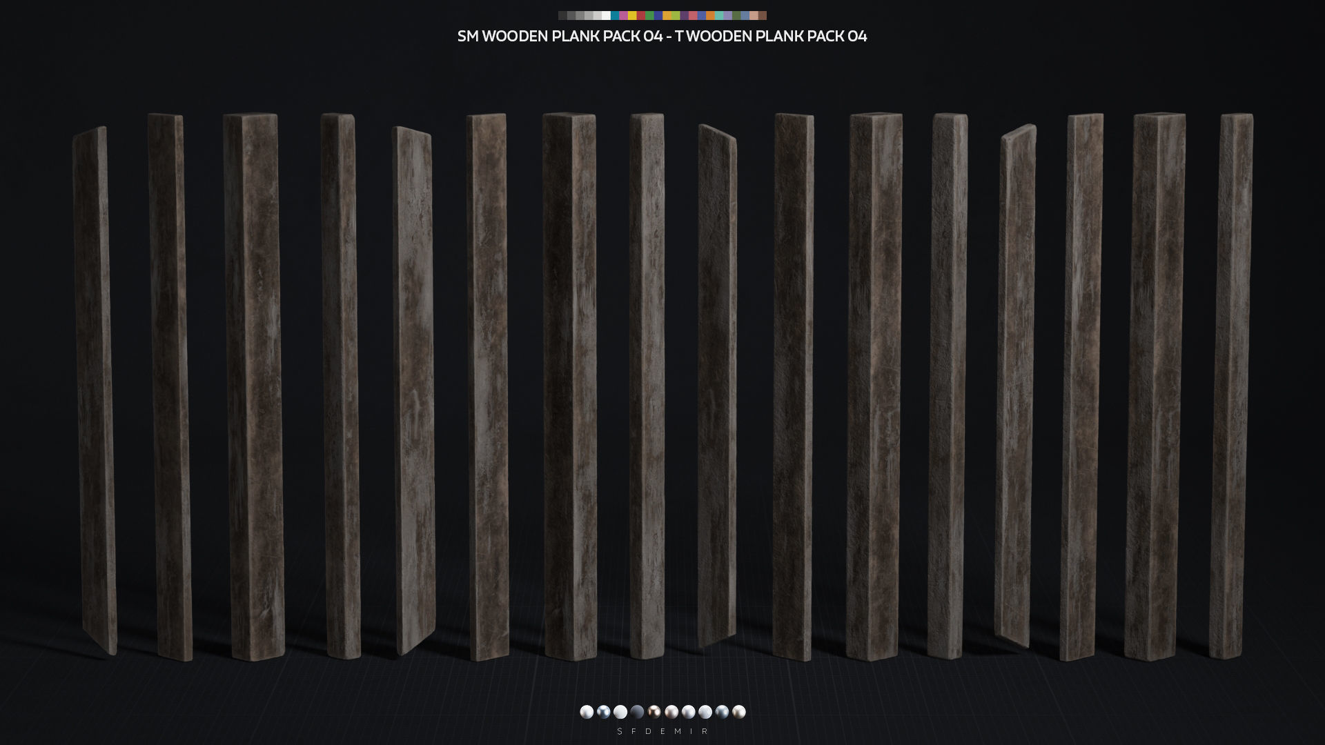 Wooden Plank Pack Vol 04 Low-poly 3D model_1